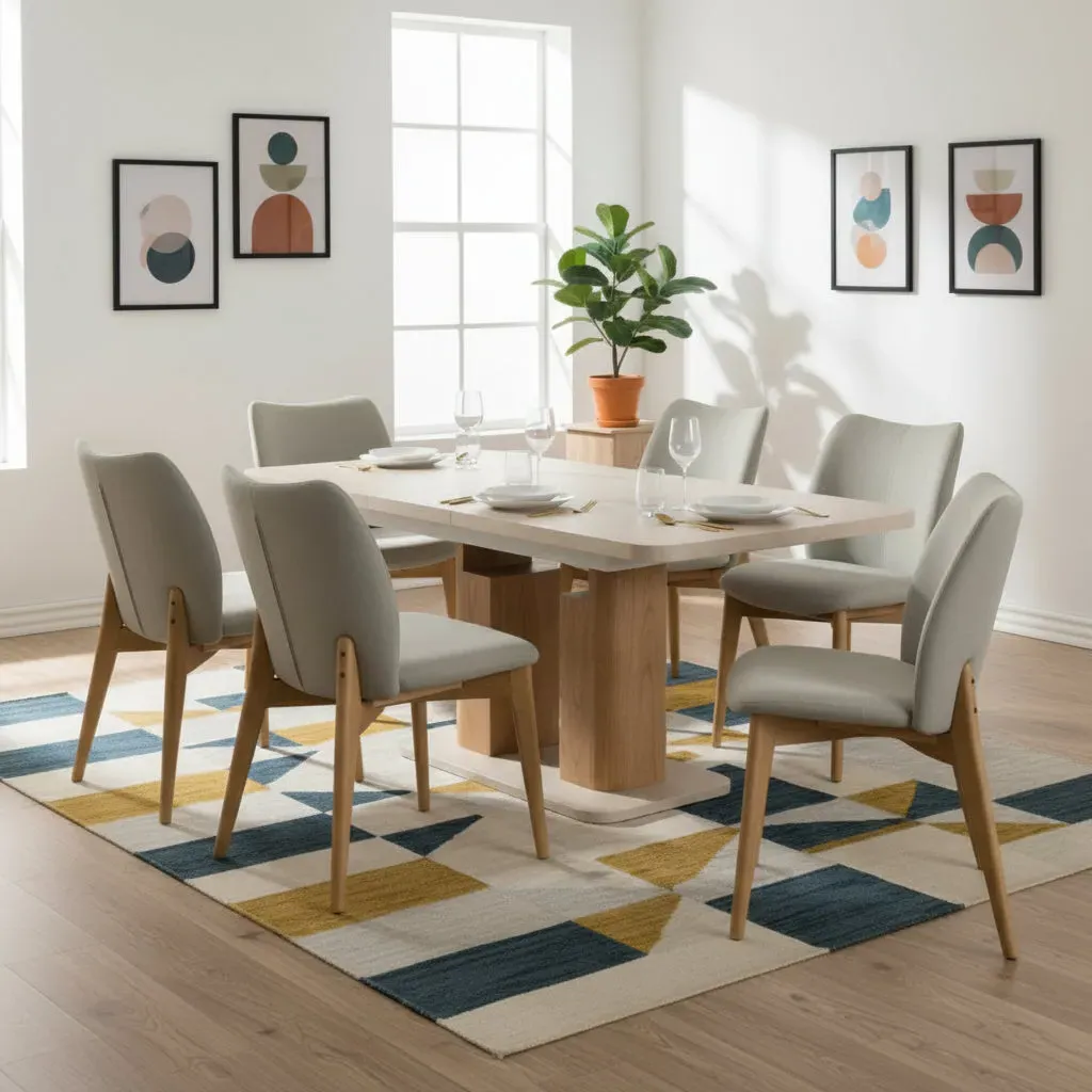 Padstow Extendable Dining Table - Oak, HPL alternate view
