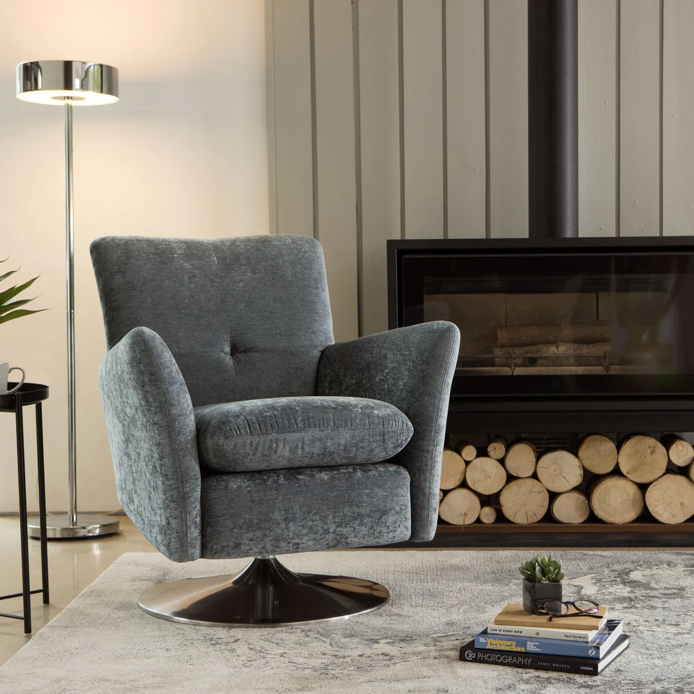 Parker Knoll Sawyer Swivel Chair - Chrome Base alternate view