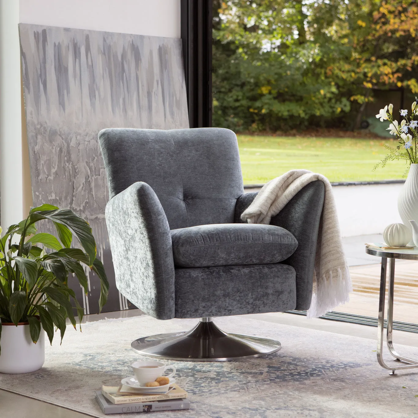 Parker Knoll Sawyer Swivel Chair - Chrome Base product