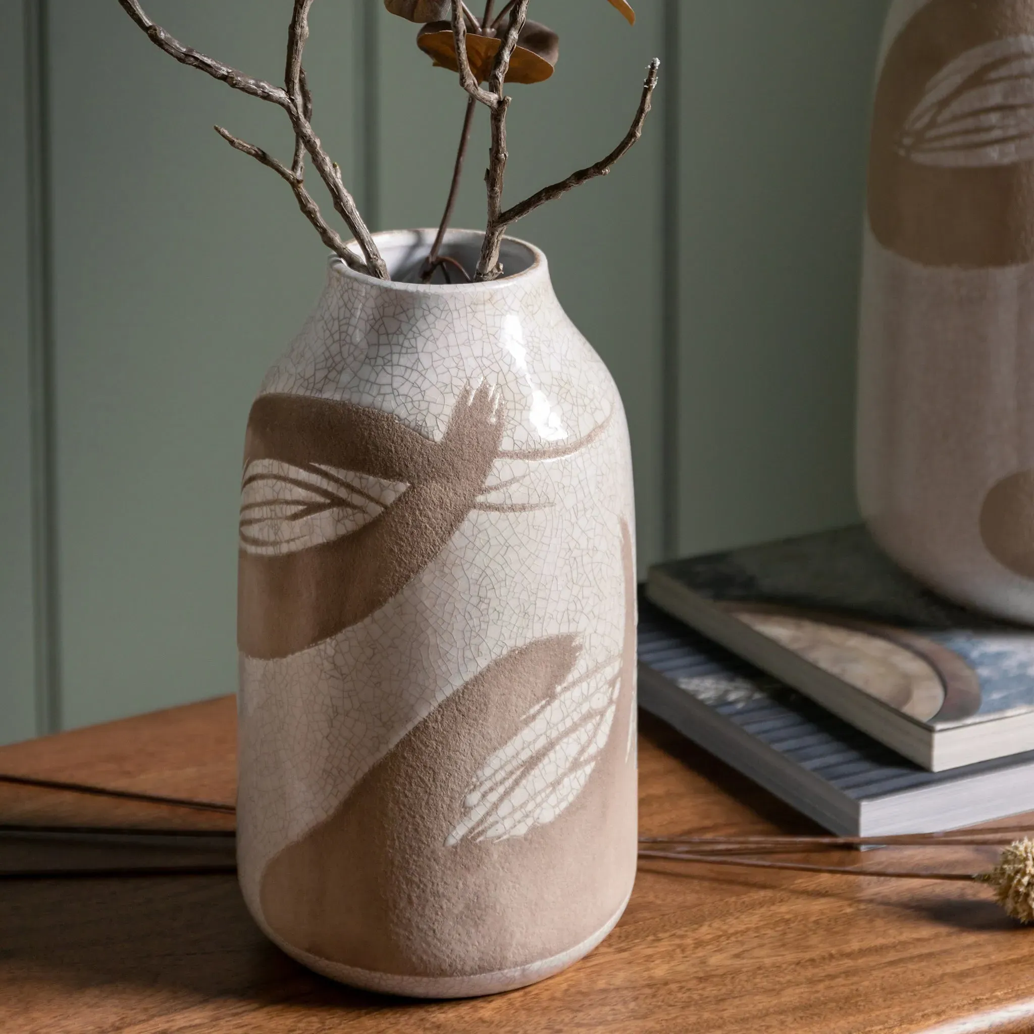 Patterned Small Vase - Beige, Ceramic product