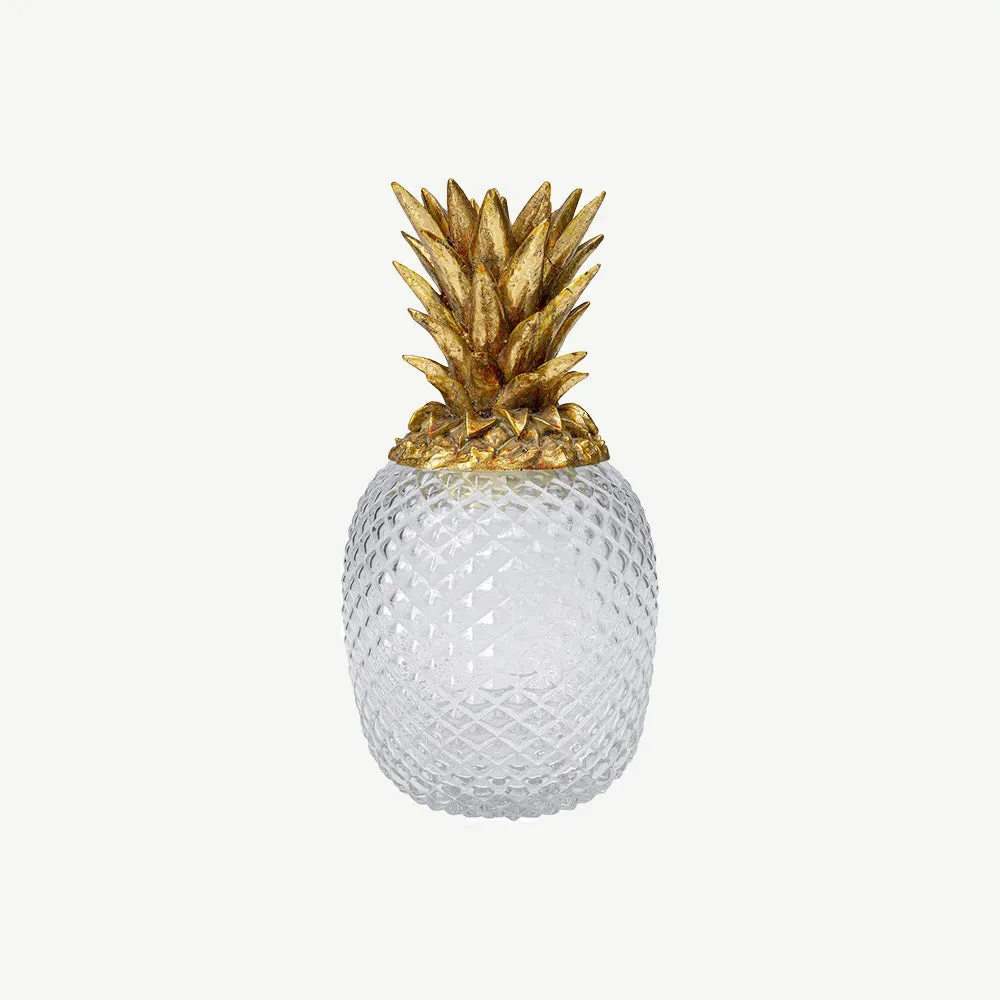 Pineapple Shape Decorative Vase with Lid - Gold, Polyresin product