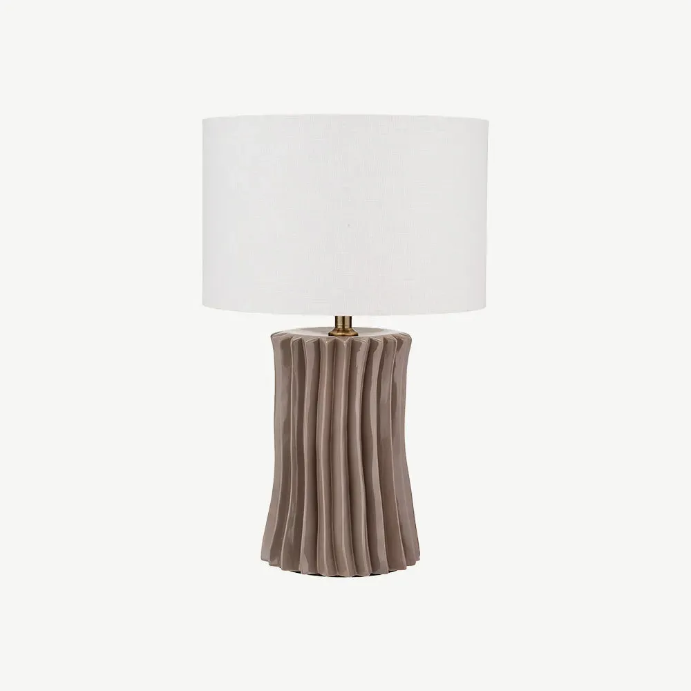 Pleated Ceramic Table Lamp Base - Taupe alternate view