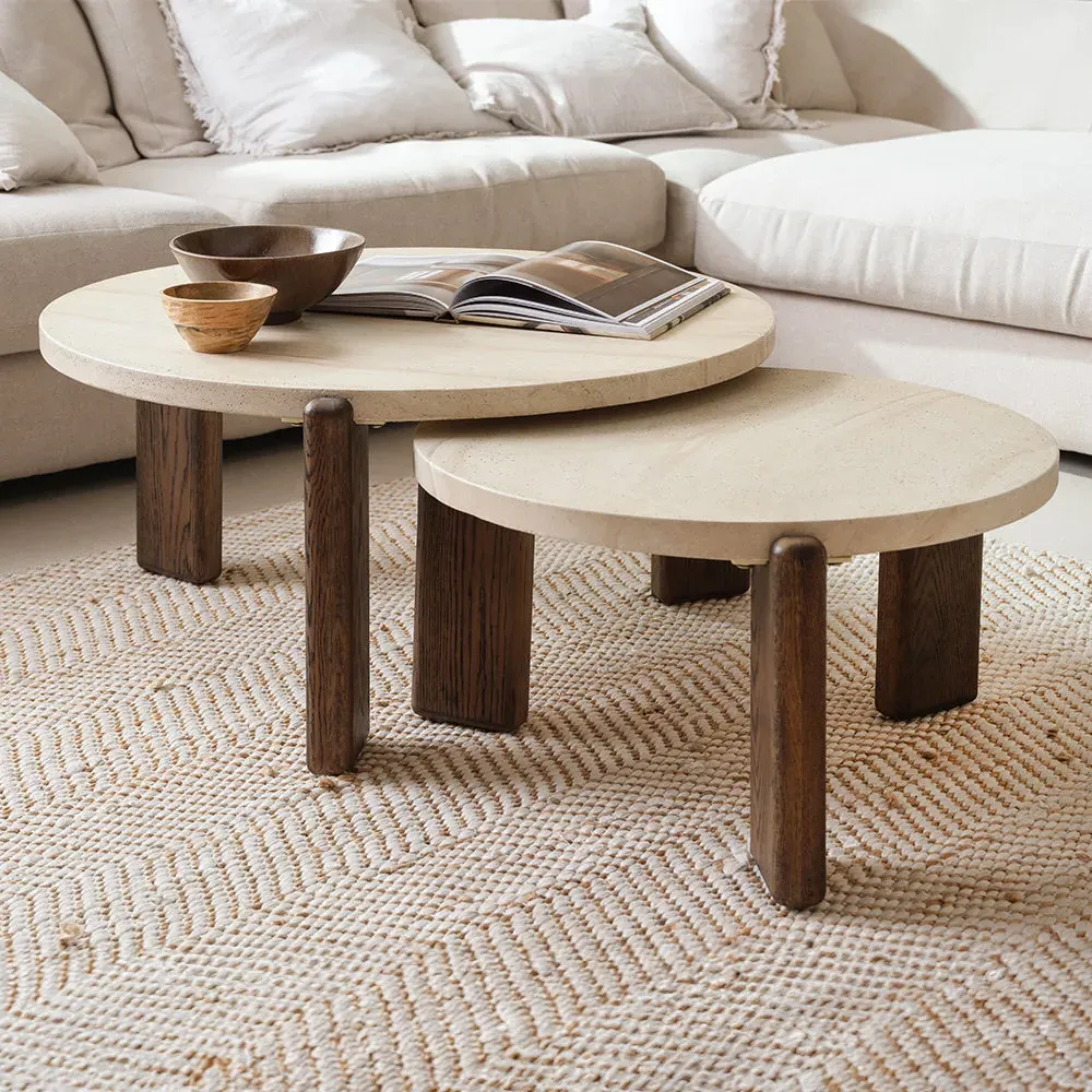 Pompeii Small Nesting Coffee Table - Faux Travertine product