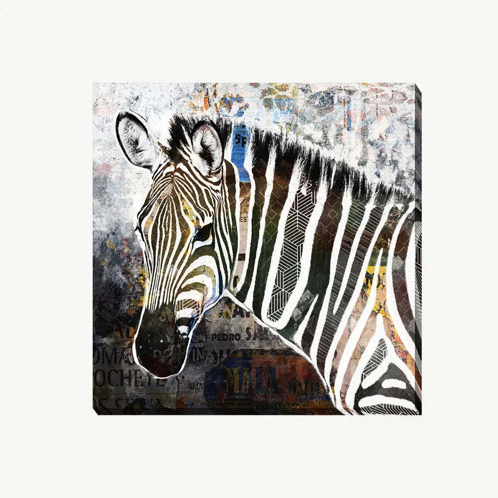 Pop Art Wildlife Zebra Wall Art - Black, White product