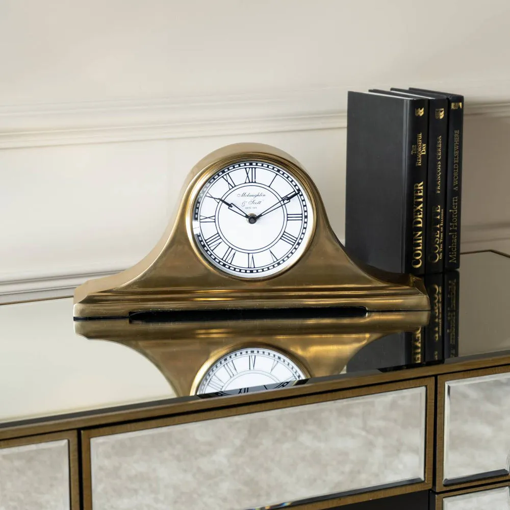 Retro Carriage Mantel Clock - Brass product