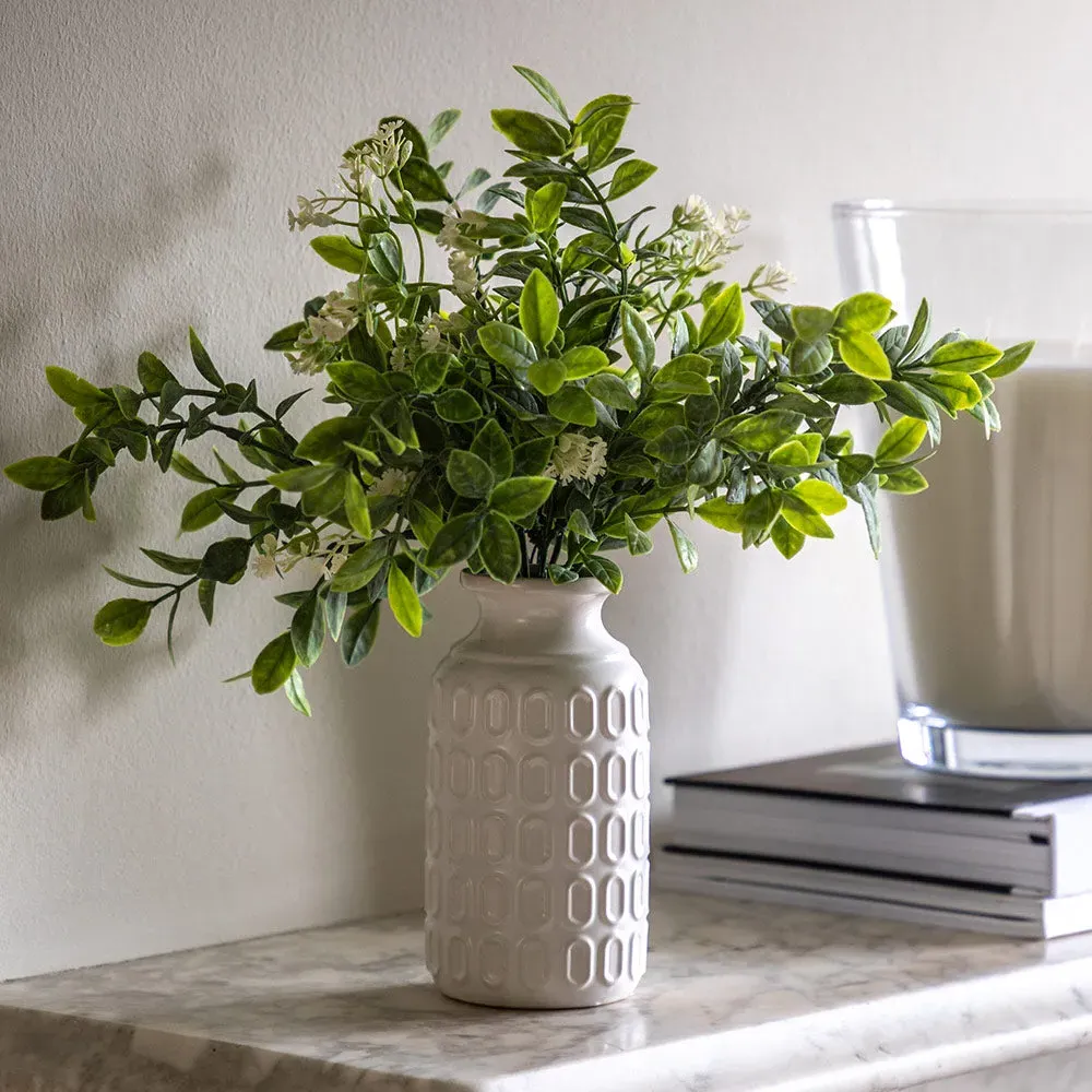Retro Vase with Meadow Foliage - White alternate view