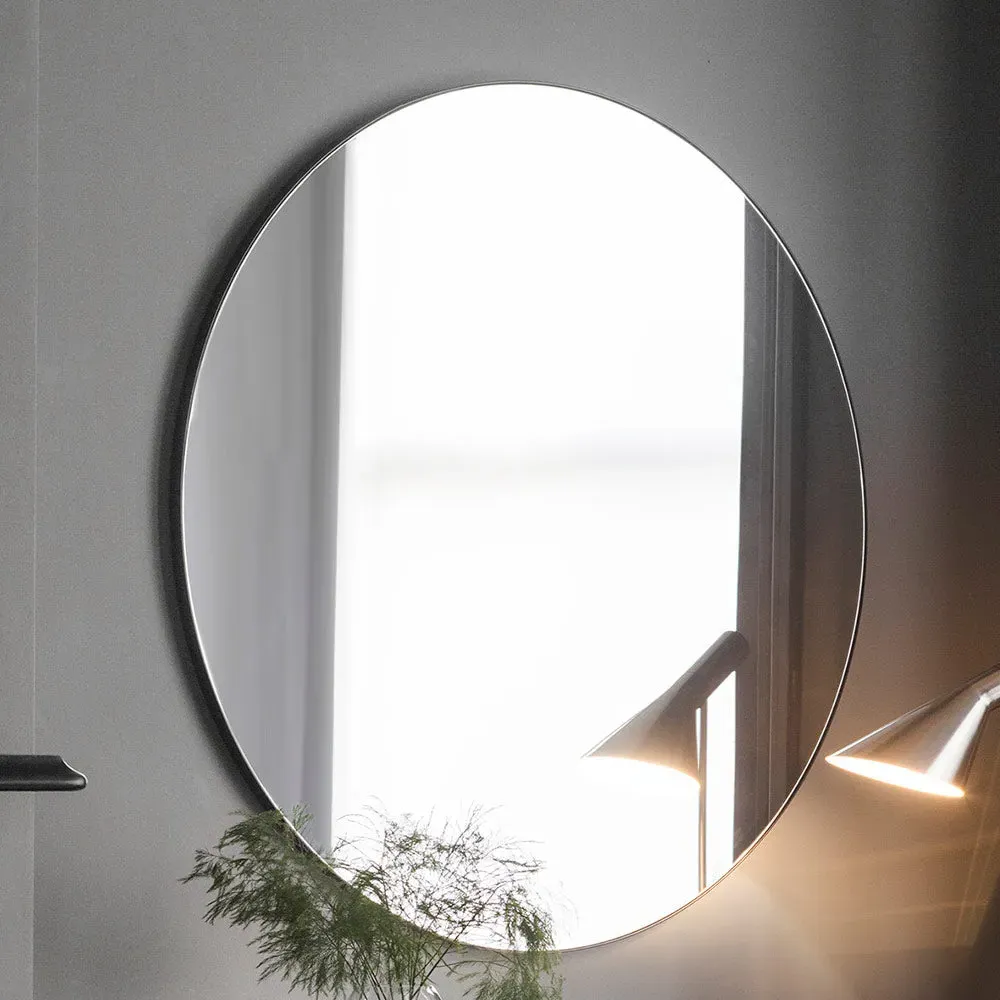 Rio Round Wall Mirror - Black, Metal product