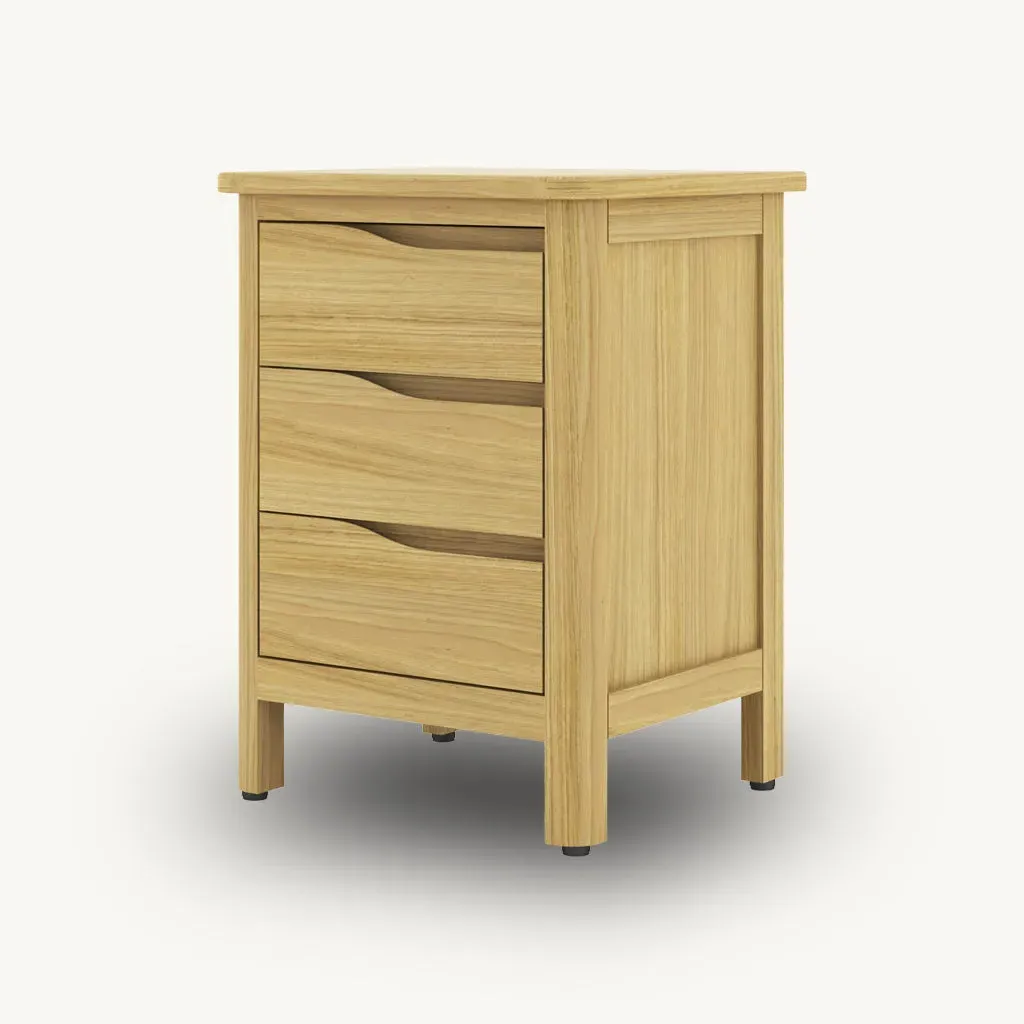 Romina 3 Drawer Bedside Table - Oak product