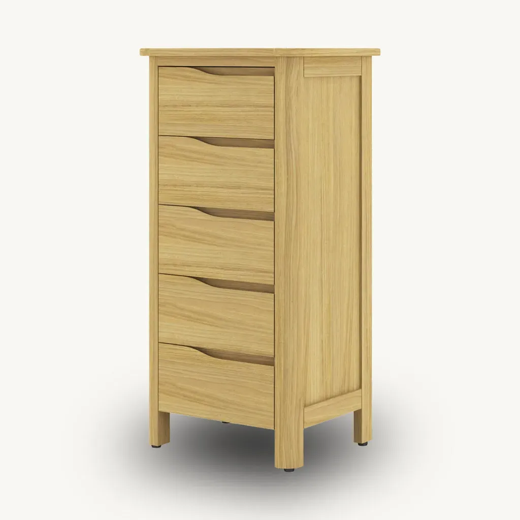 Romina 5 Drawer Chest - Solid Oak alternate view