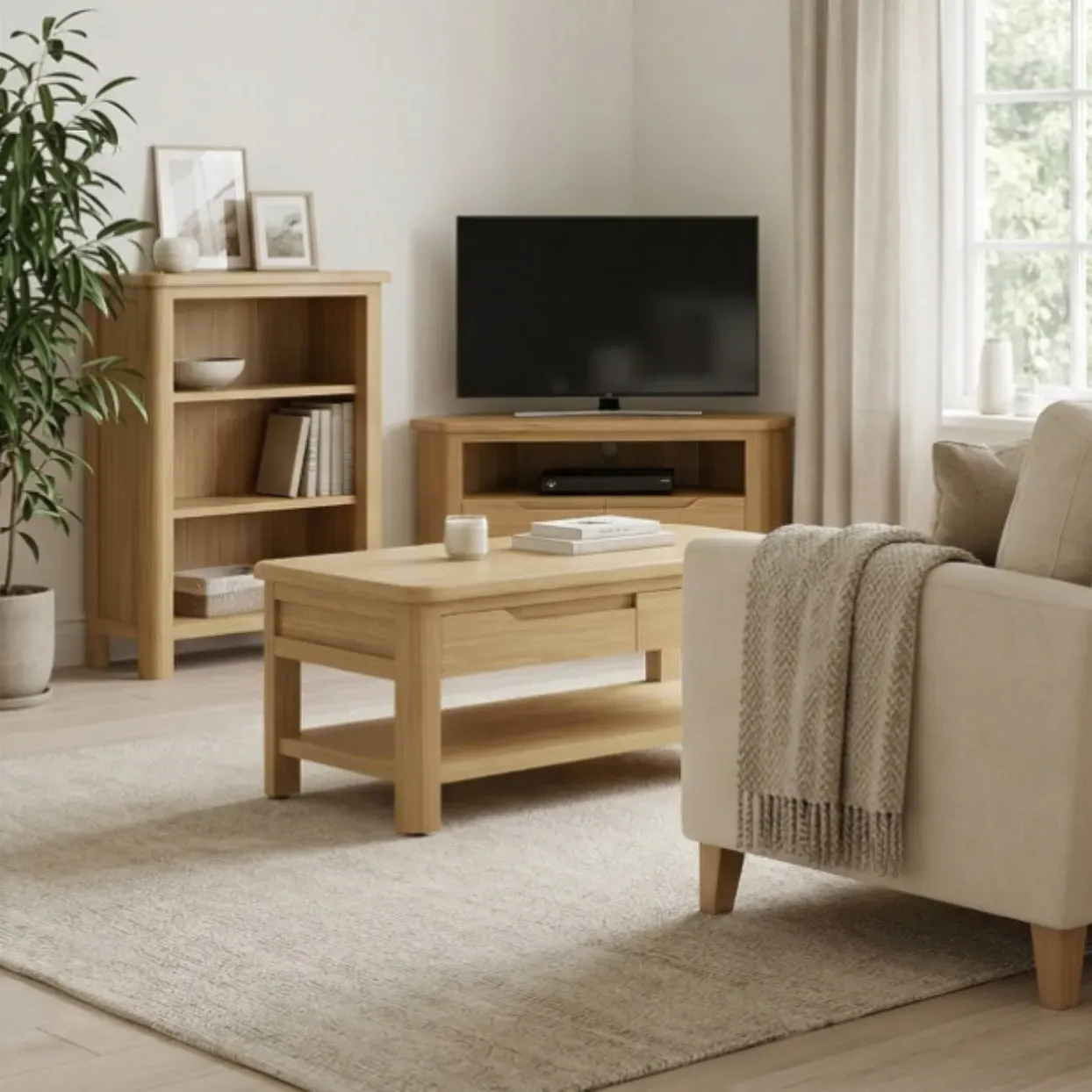 Romina Coffee Table with Storage - Oak product