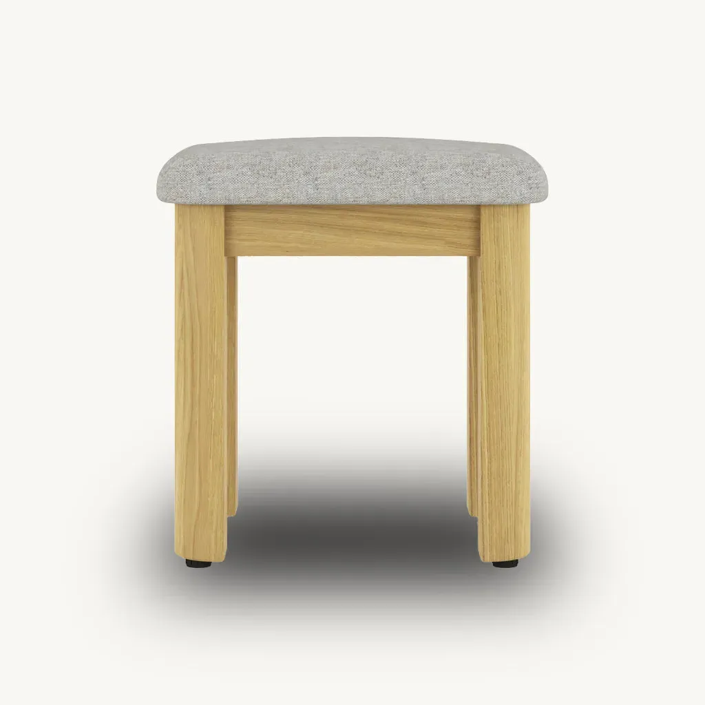 Romina Dressing Table Stool - Grey, Oak alternate view