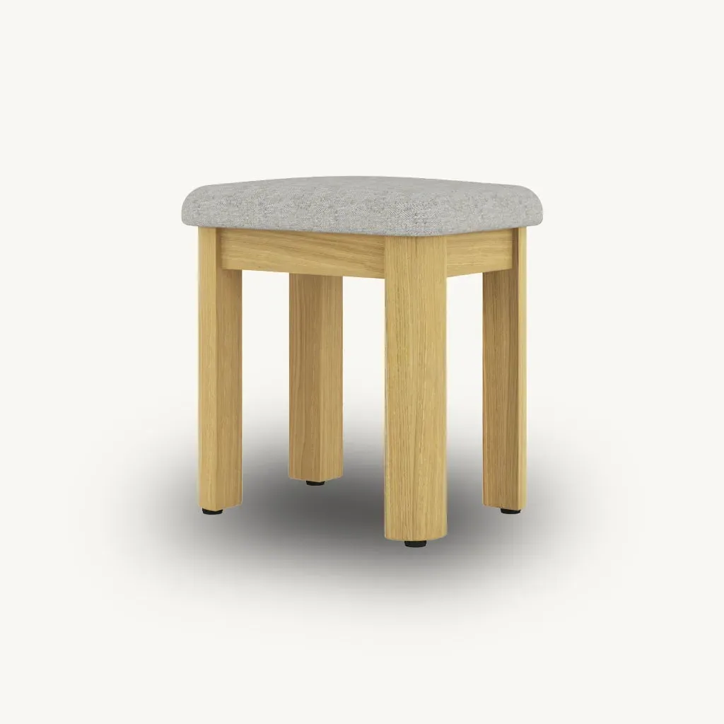 Romina Dressing Table Stool - Grey, Oak product
