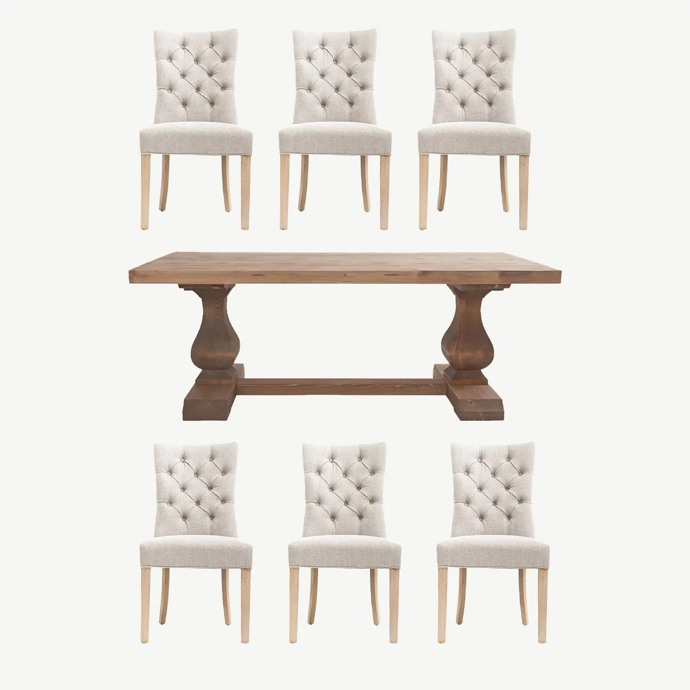 Roslyn & Poppy 6-Seater Dining Table and Chair Set - Reclaimed Wood product