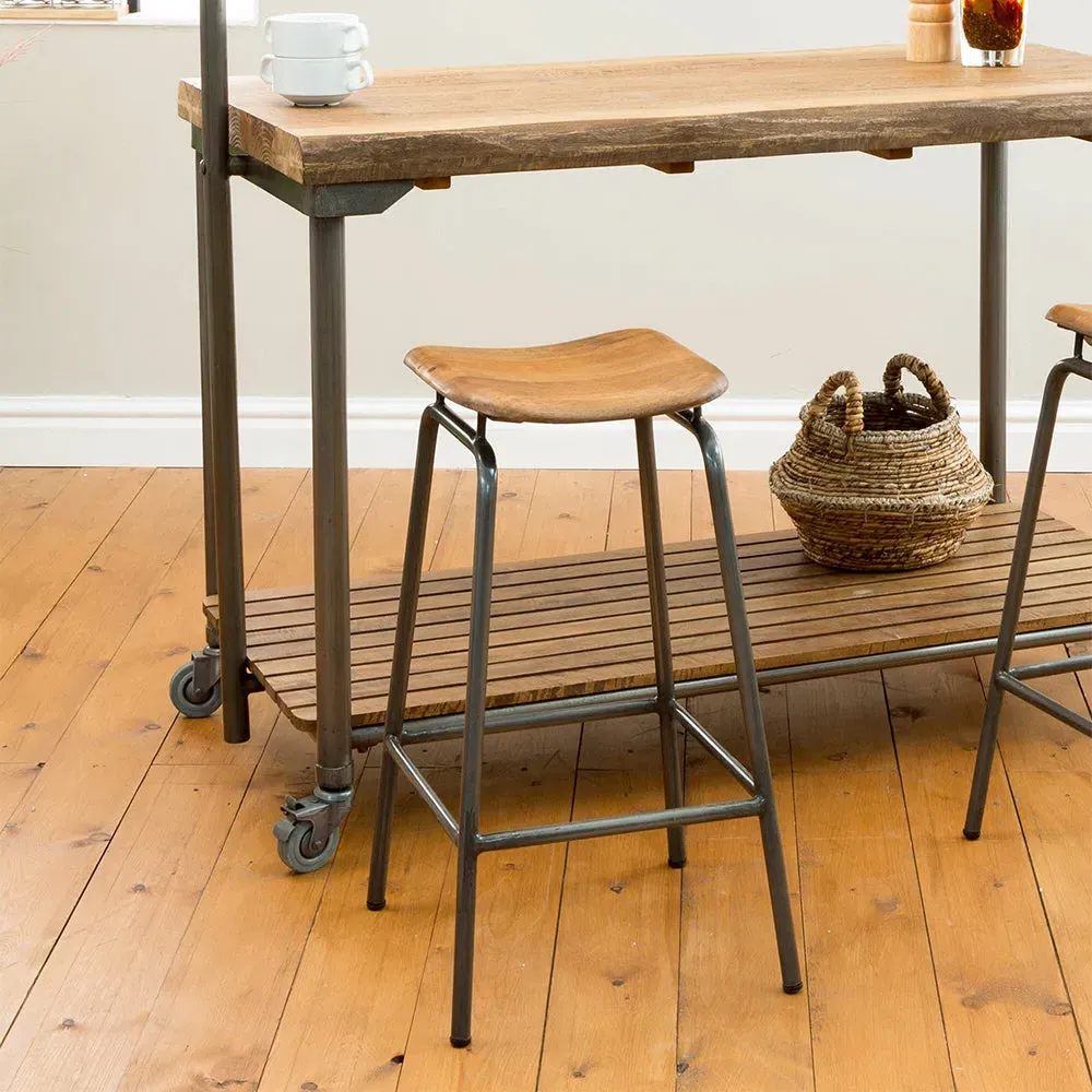 Rustic Lab Stool - Wood alternate view