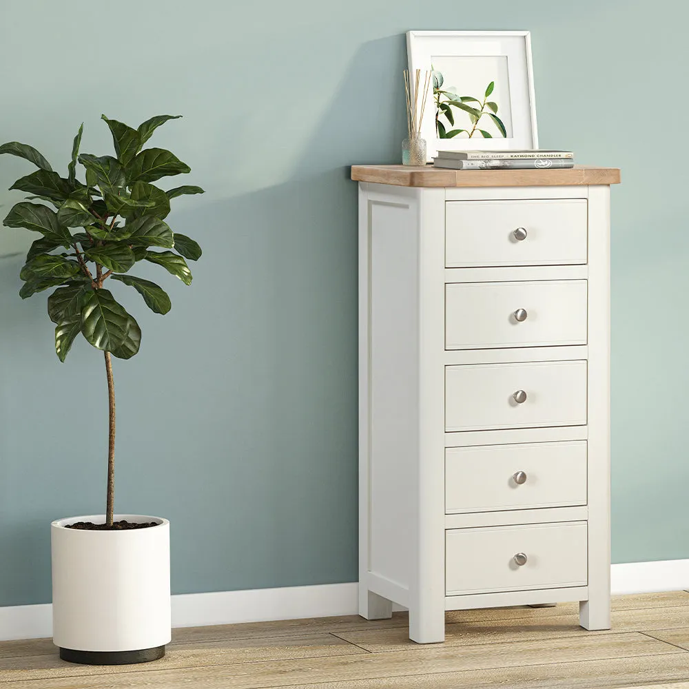 Rutland 5 Drawer Chest - White, Wood alternate view
