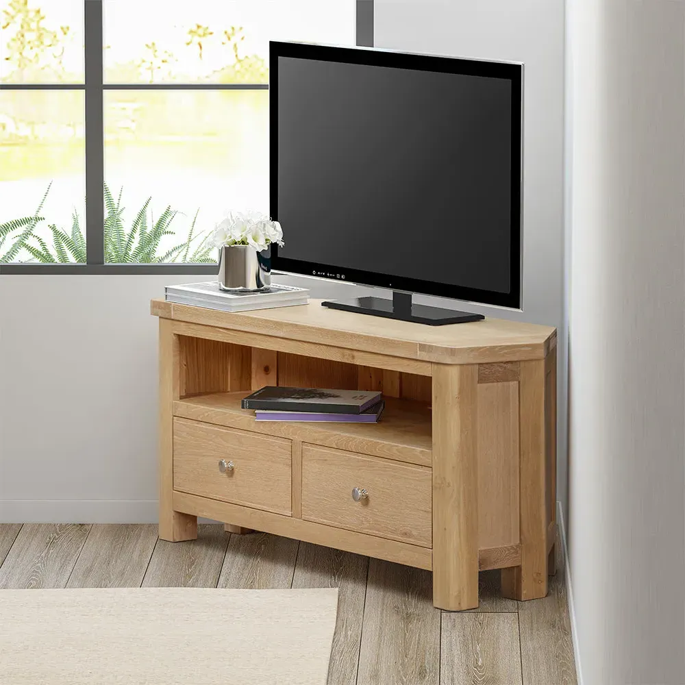 Rutland Corner TV Unit - Natural Wood product