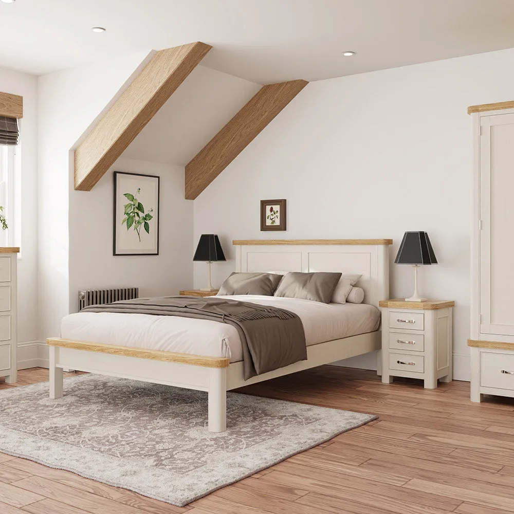 Rutland King Size Bed Frame - Off-White, Wood product
