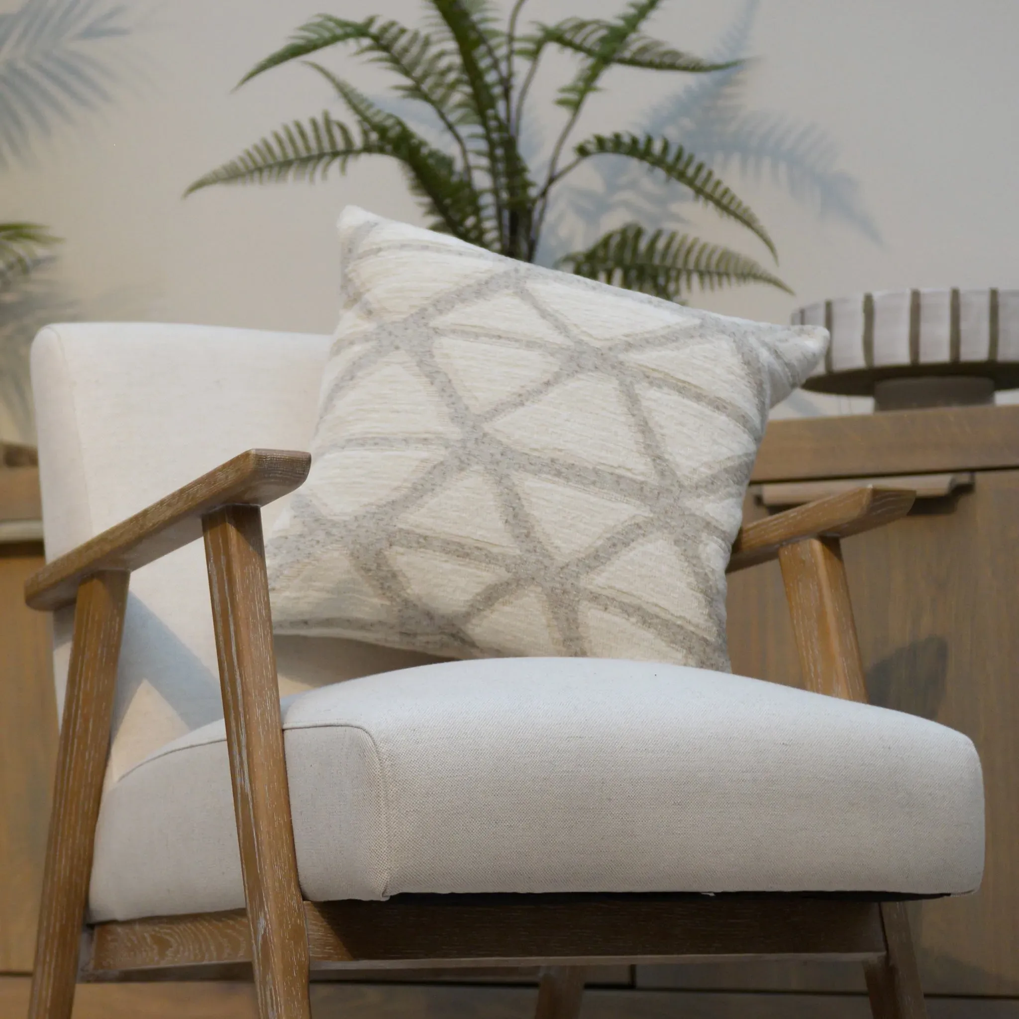 Sand & Cream Triangle Wave Cushion alternate view