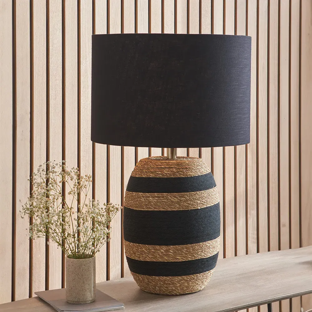 Seagrass Table Lamp - Black, Natural Seagrass product