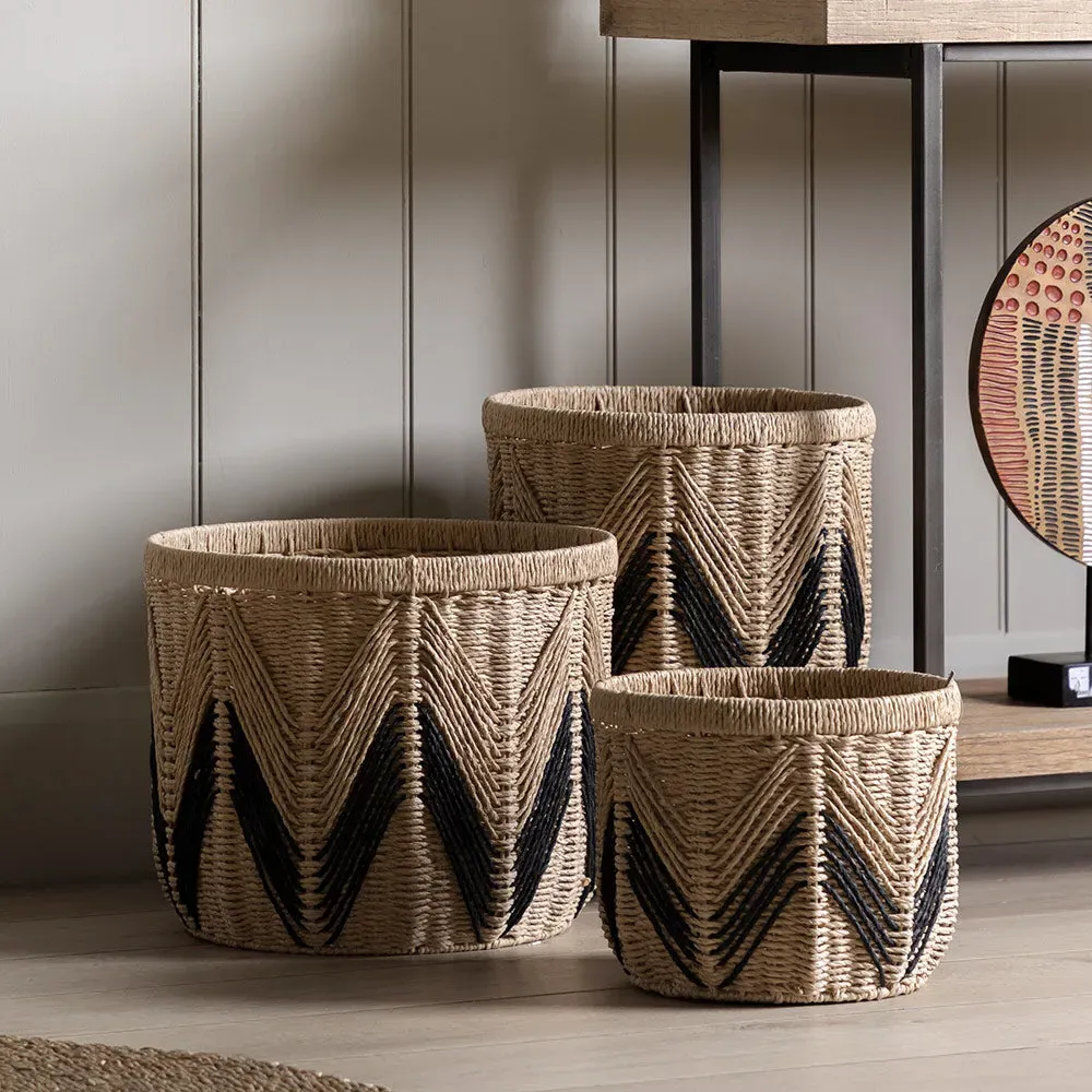 Set of 3 Storage Baskets - Natural, Rope product