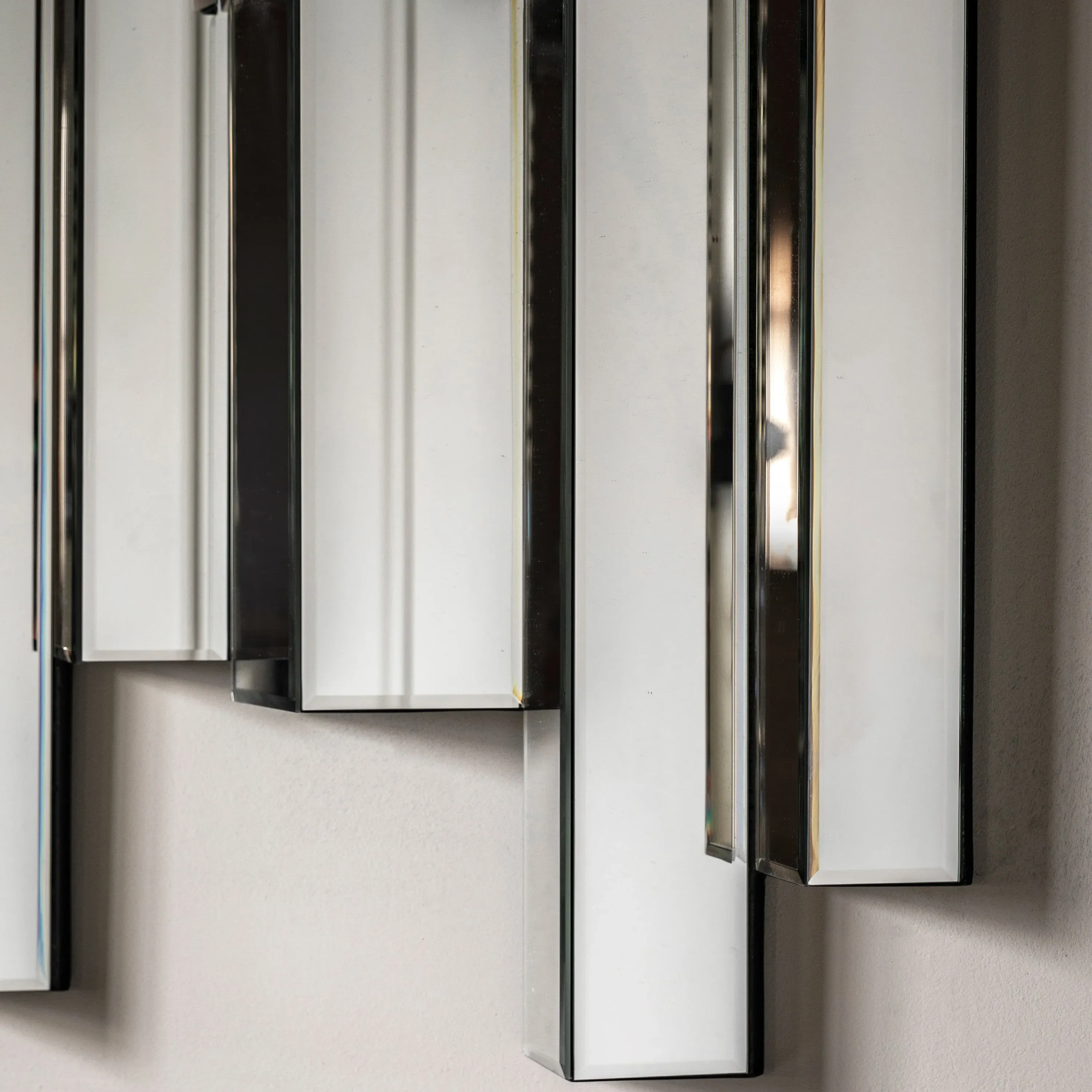 Seville Abstract Wall Mirror - Art Deco Beveled Panels alternate view