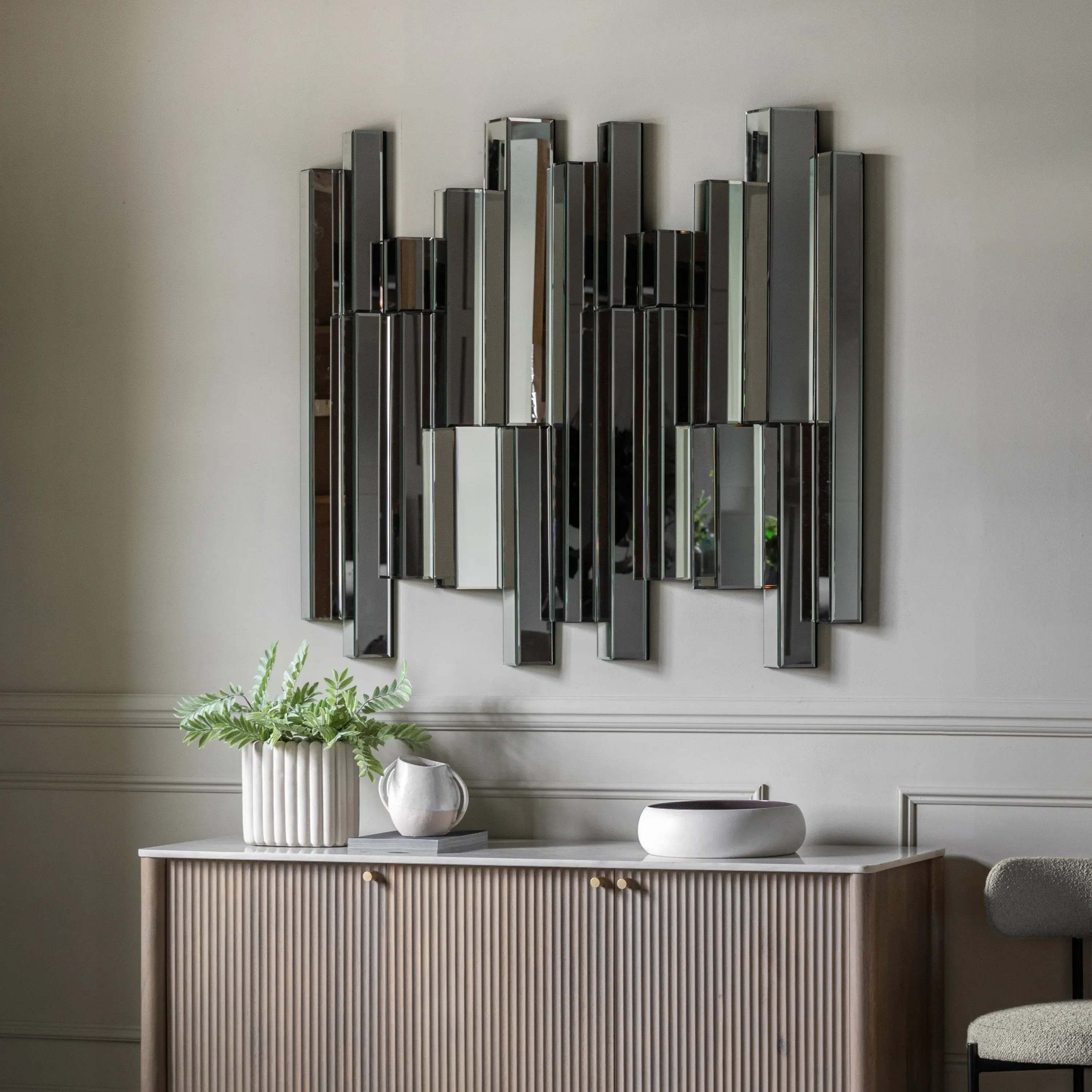 Seville Abstract Wall Mirror - Art Deco Beveled Panels product