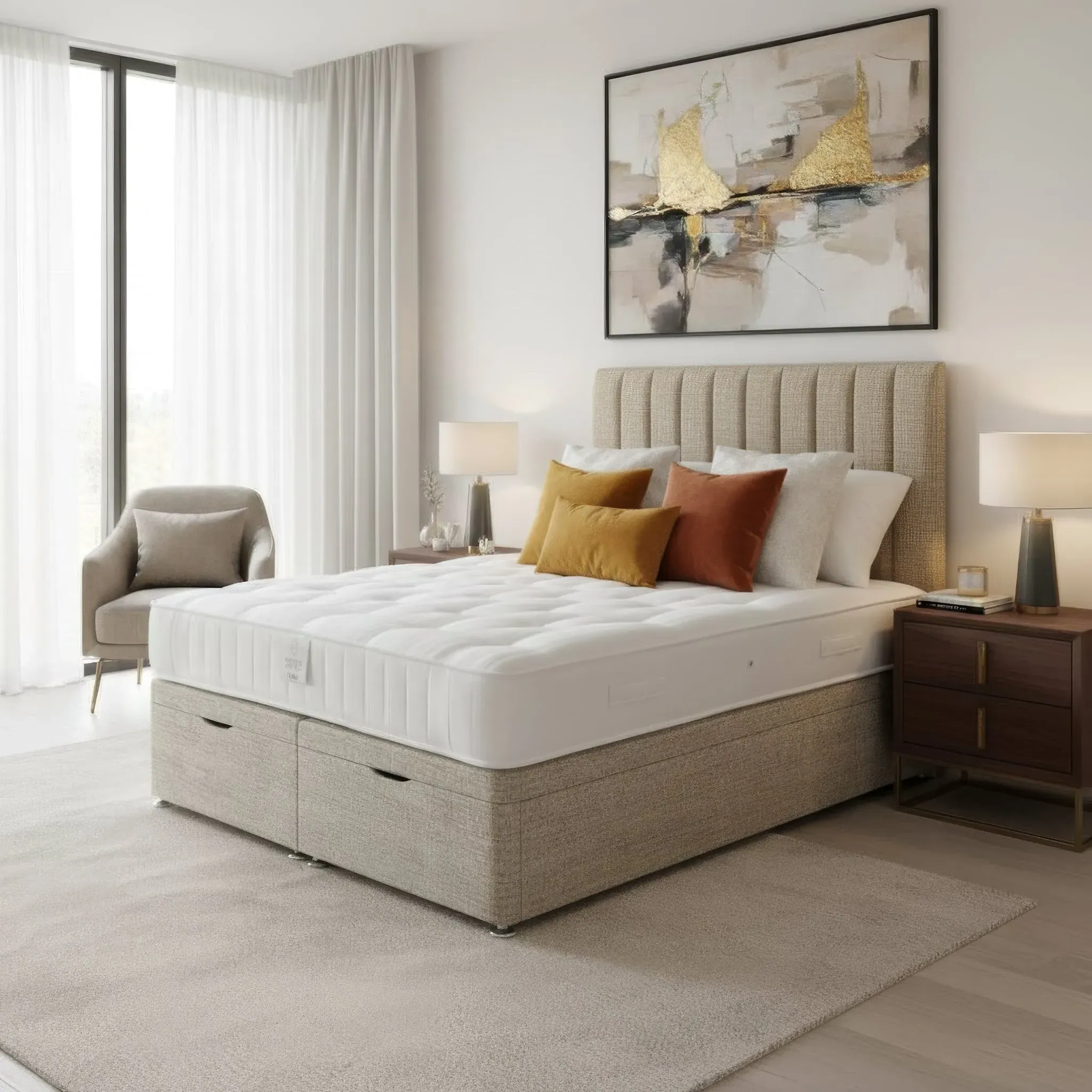 Single Ottoman Bed Base with Storage - Light Grey product