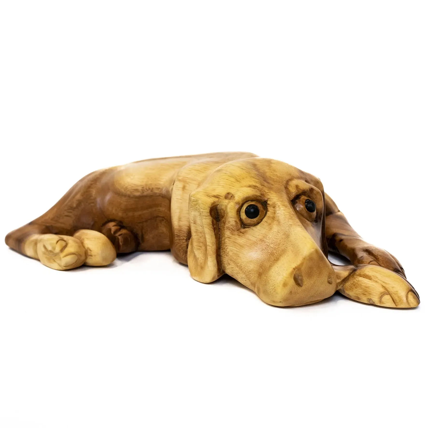 Sleeping Dog Sculpture - Solid Wood alternate view