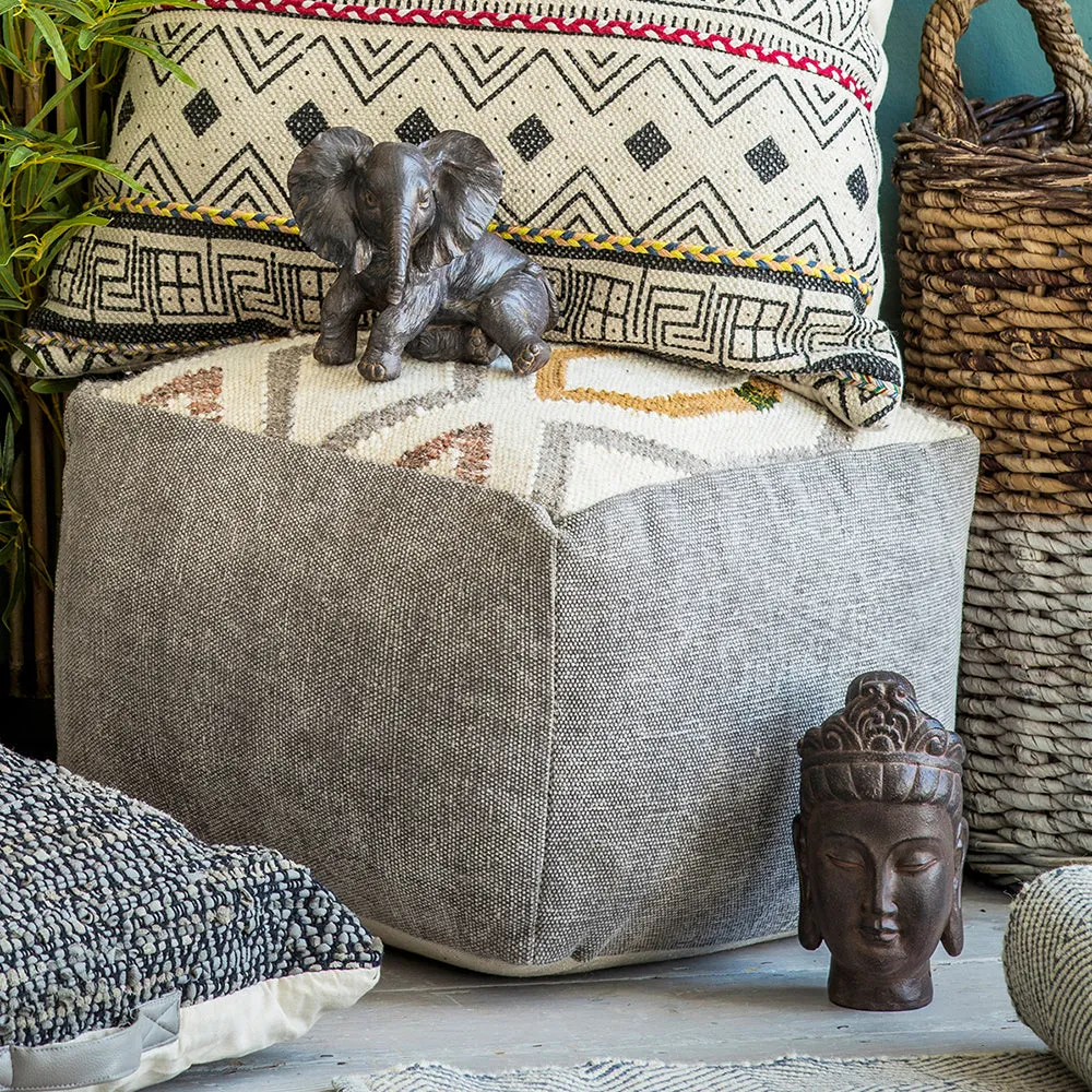 Square Pouffe - Ochre, Grey product