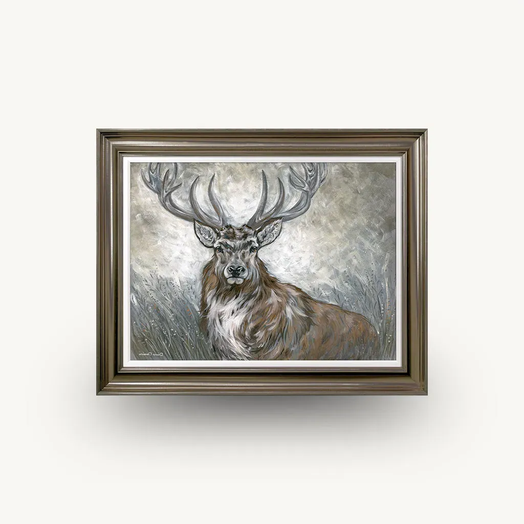 Stag Design Framed Wall Art - Gun-Metal product