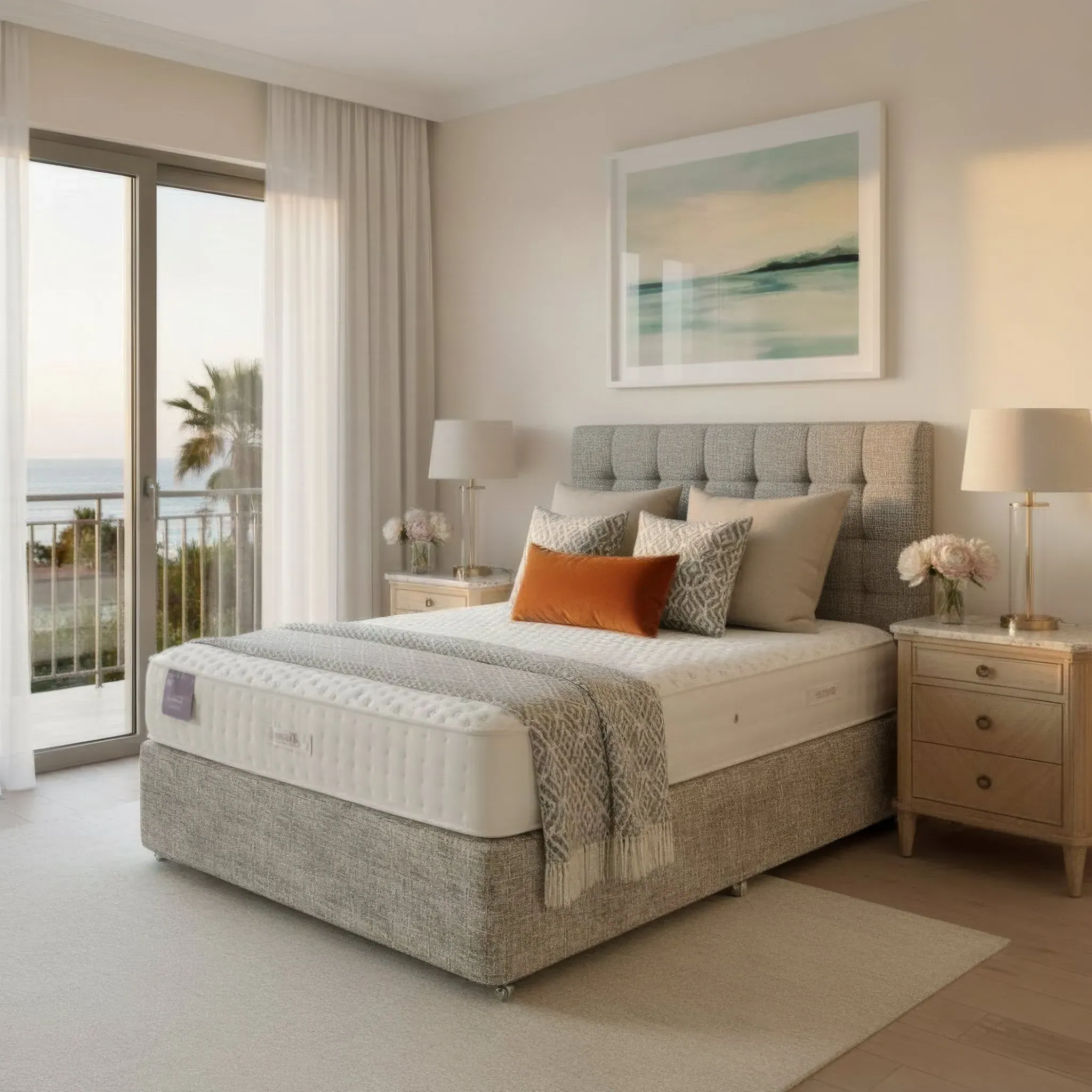 Stamford Double Bed Frame with Storage - Light Grey product