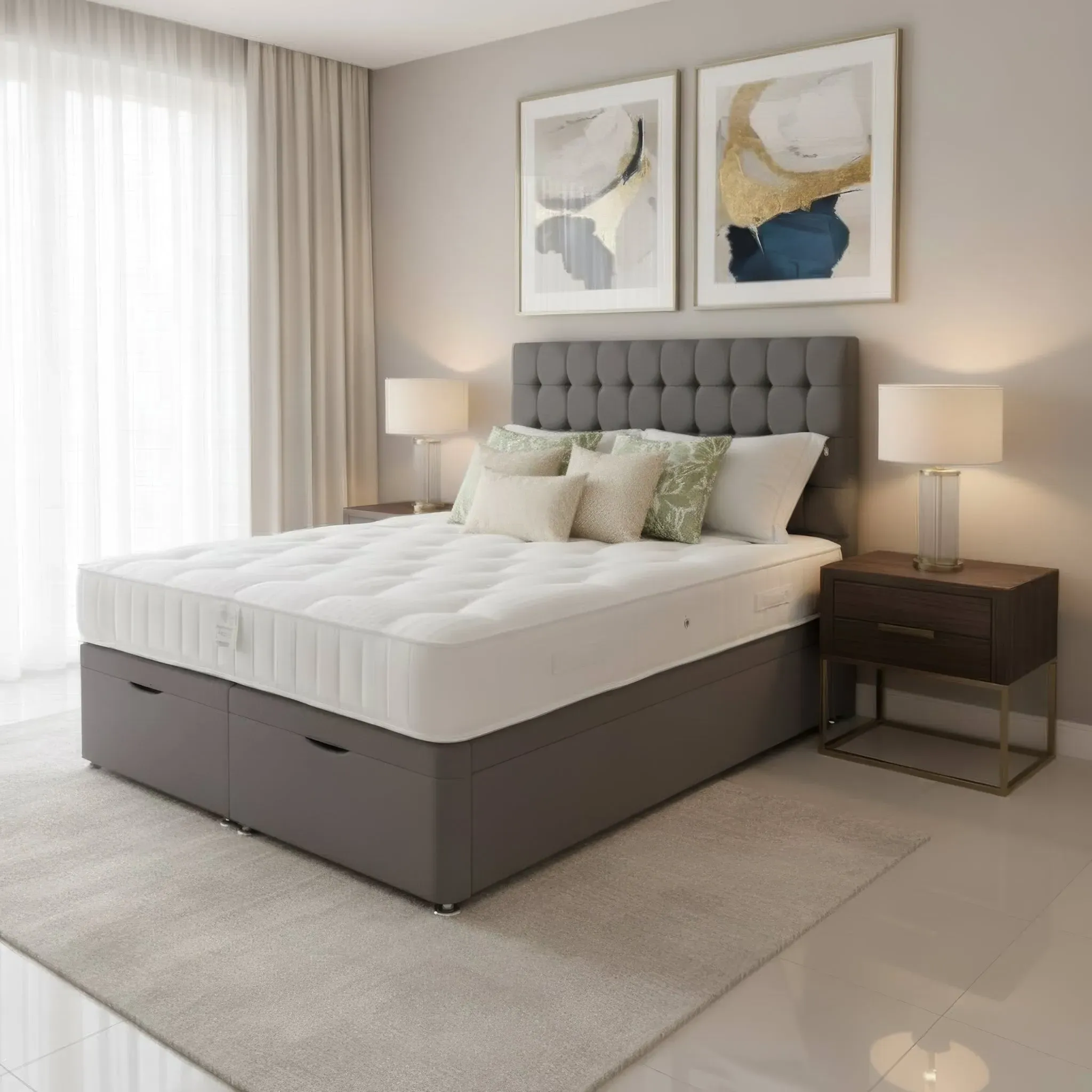 Stamford King Size Ottoman Bed with Storage - Dark Grey product