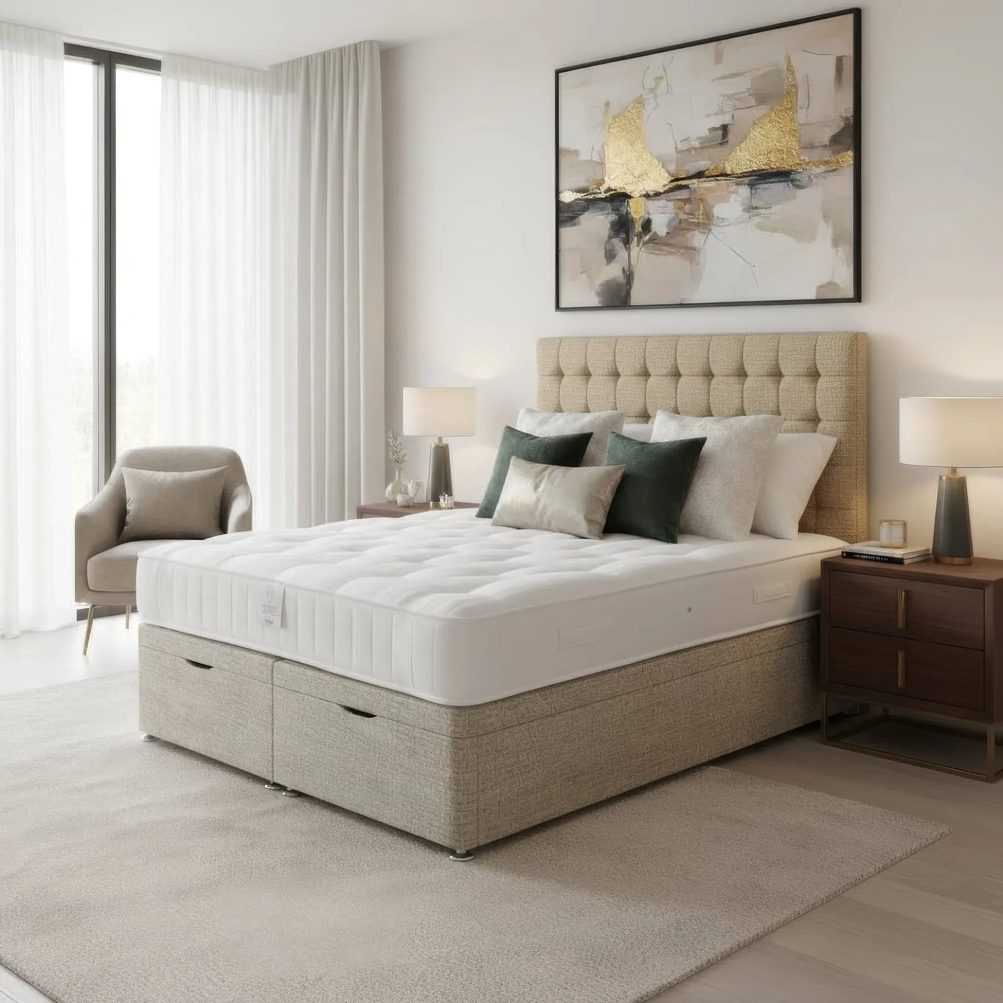 Stamford Single Ottoman Bed with Storage - Light Grey product