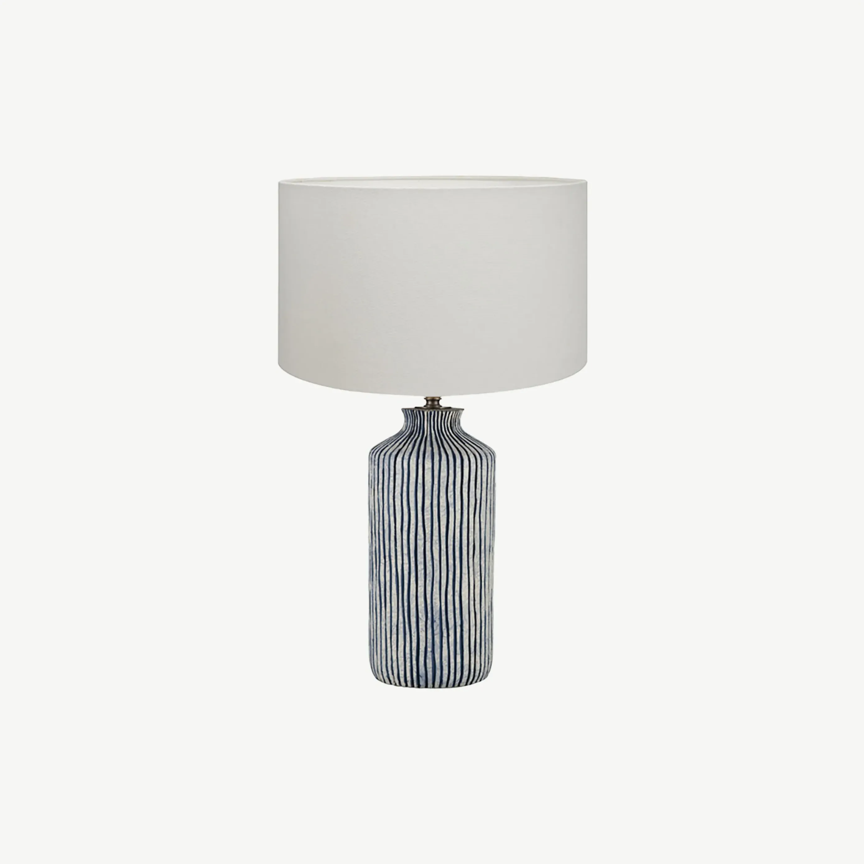 Striped Stoneware Table Lamp - Blue, White alternate view