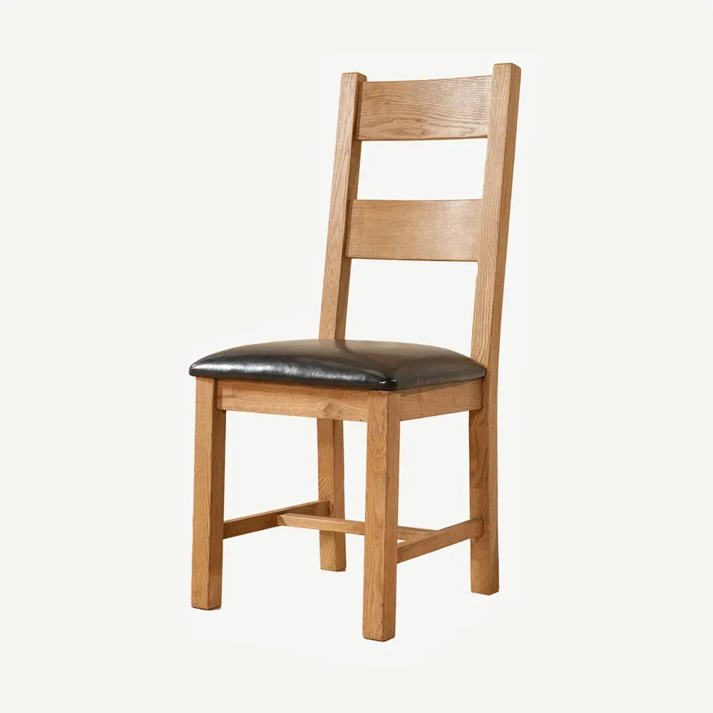 Surrey Chair - Faux Leather, Oak alternate view