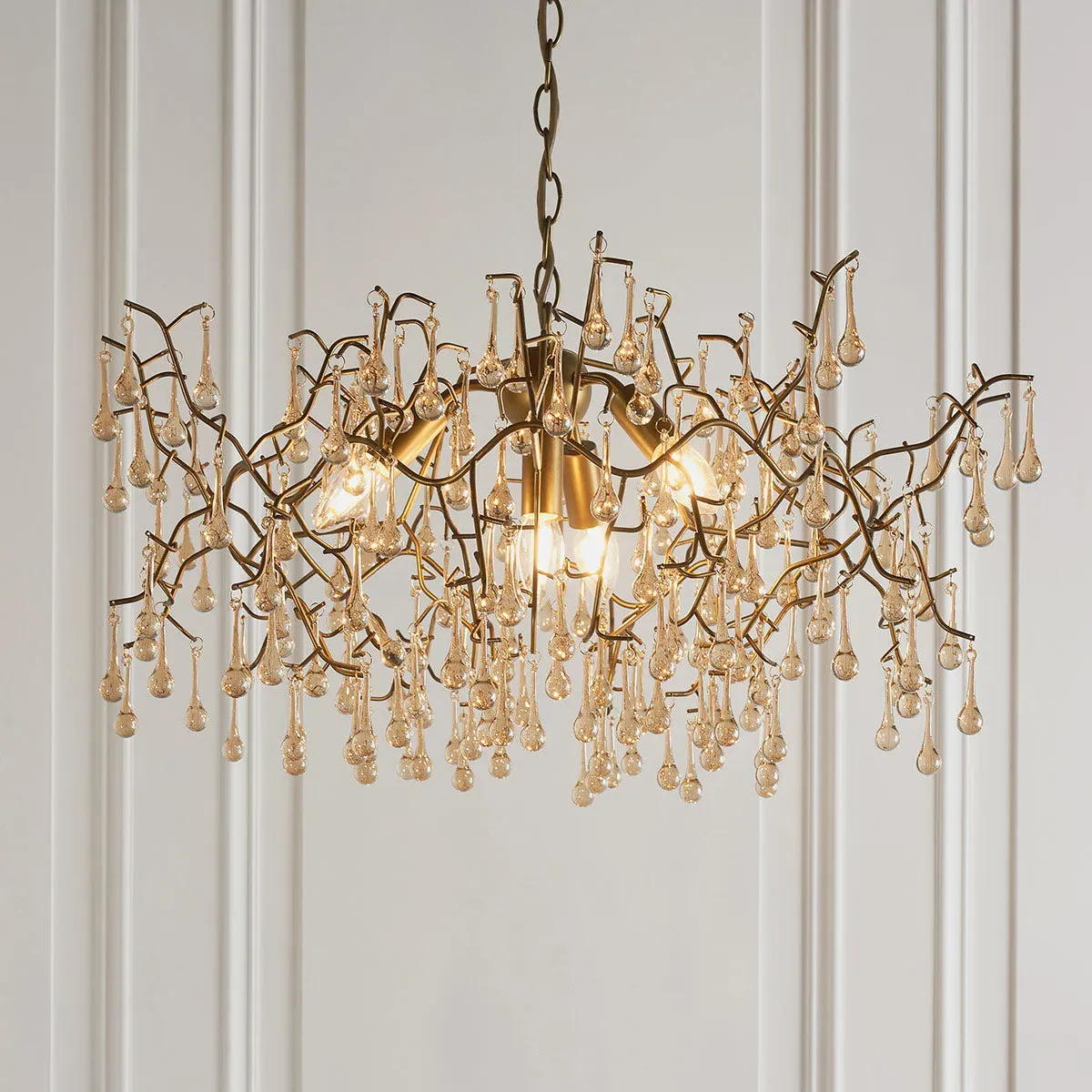 Tabley Chandelier - Champagne, Glass alternate view