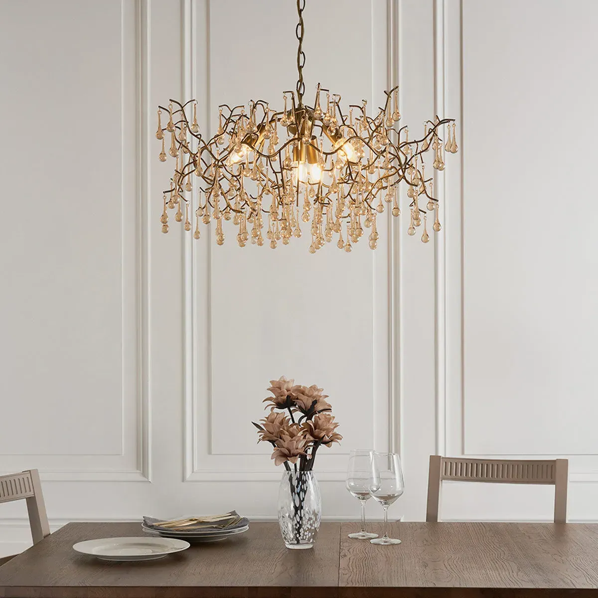 Tabley Chandelier - Champagne, Glass product
