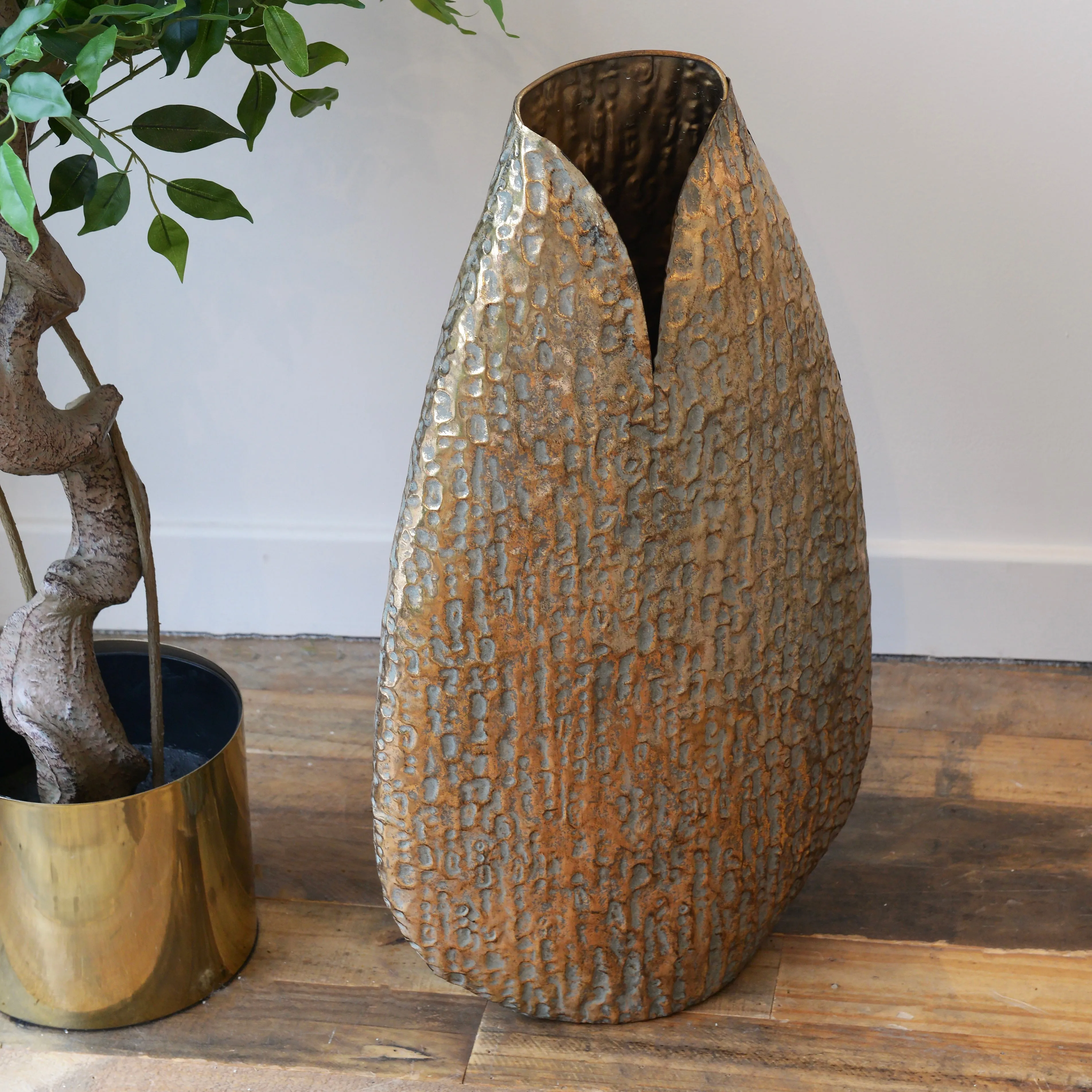 Tall Textured Vase - Gold, Iron product