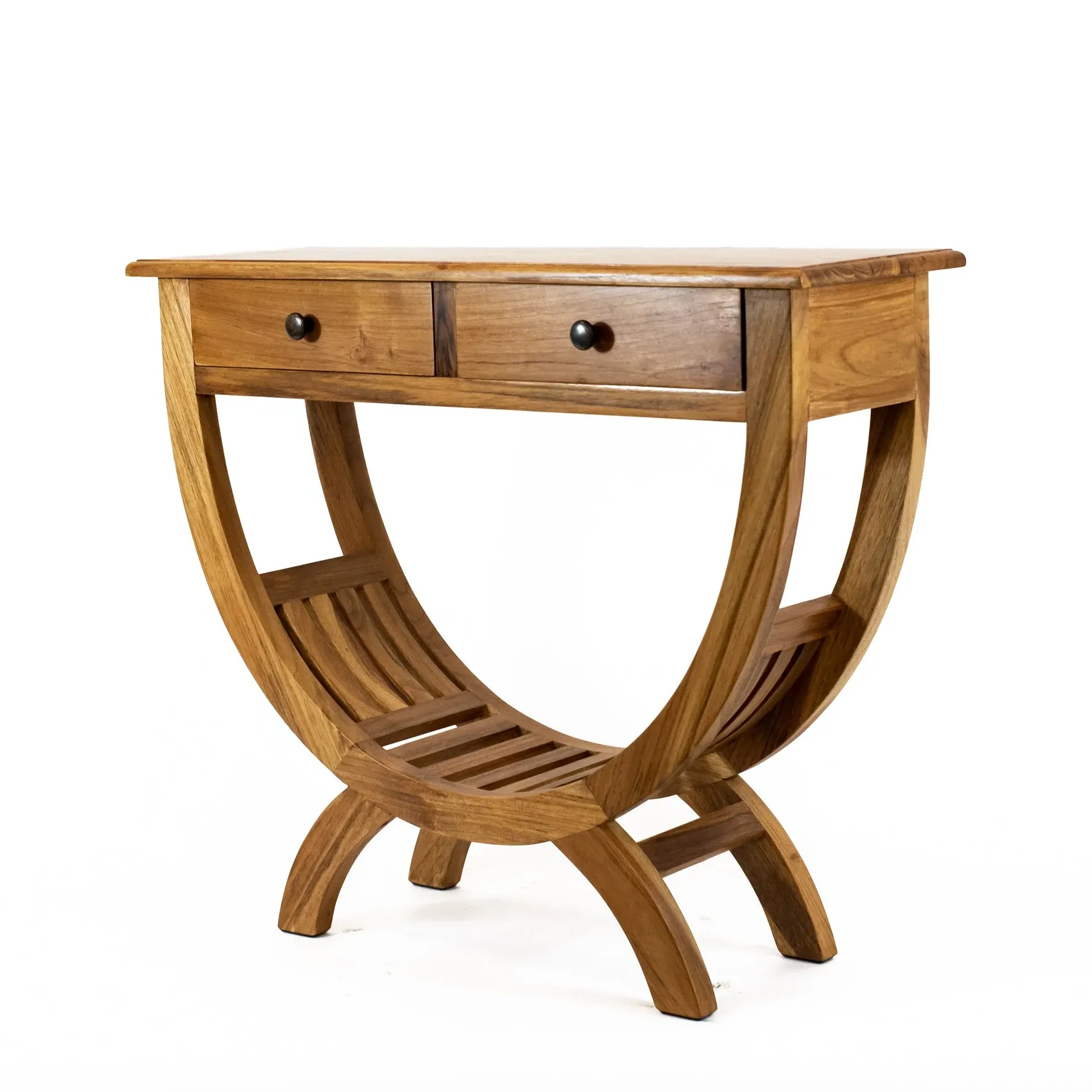 Teak Cantik Wall-Mounted Table with Storage - Teak alternate view