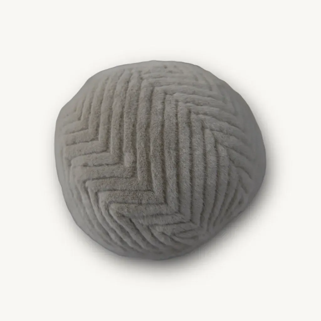 Textured Fluffy Ball Cushion - Mink alternate view