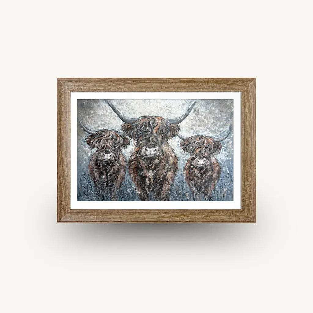 The Herd Framed Wall Art - Teak Effect product