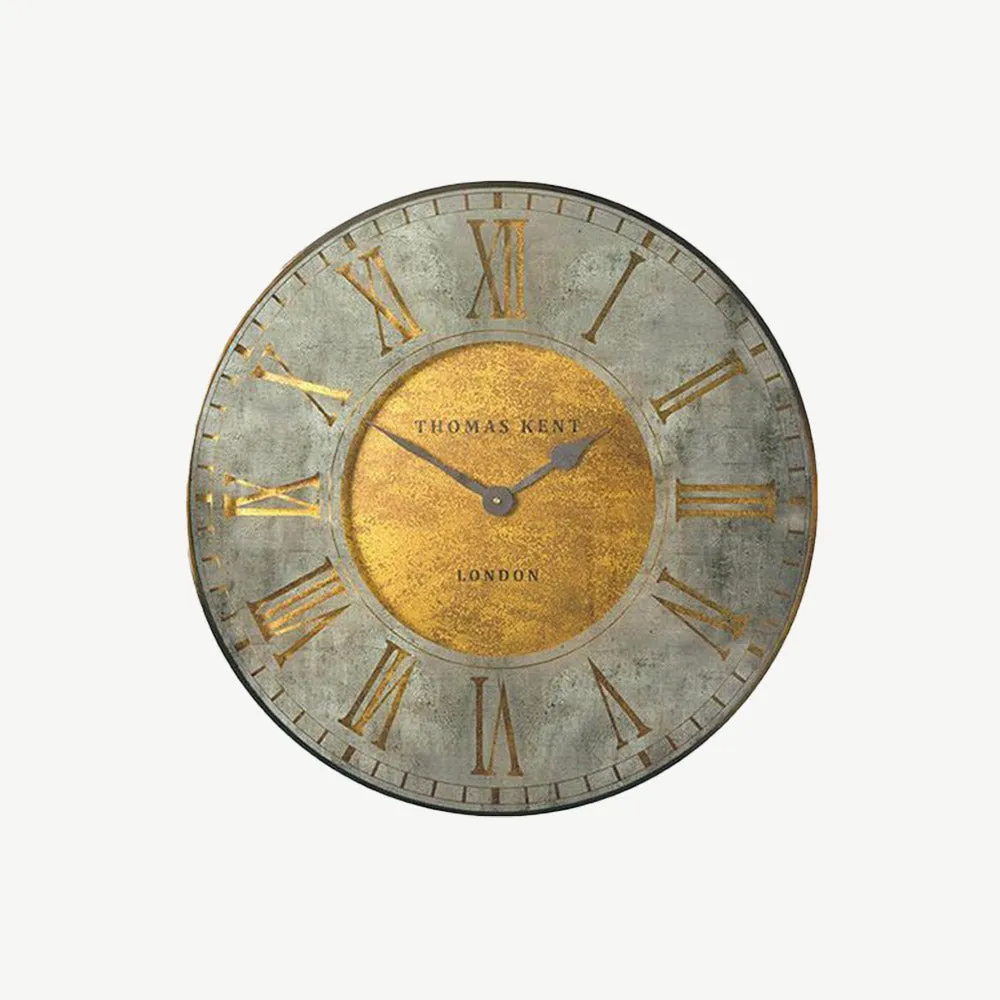 Thomas Kent Florentine Star 30" Round Wall Clock - Gold, Glass product
