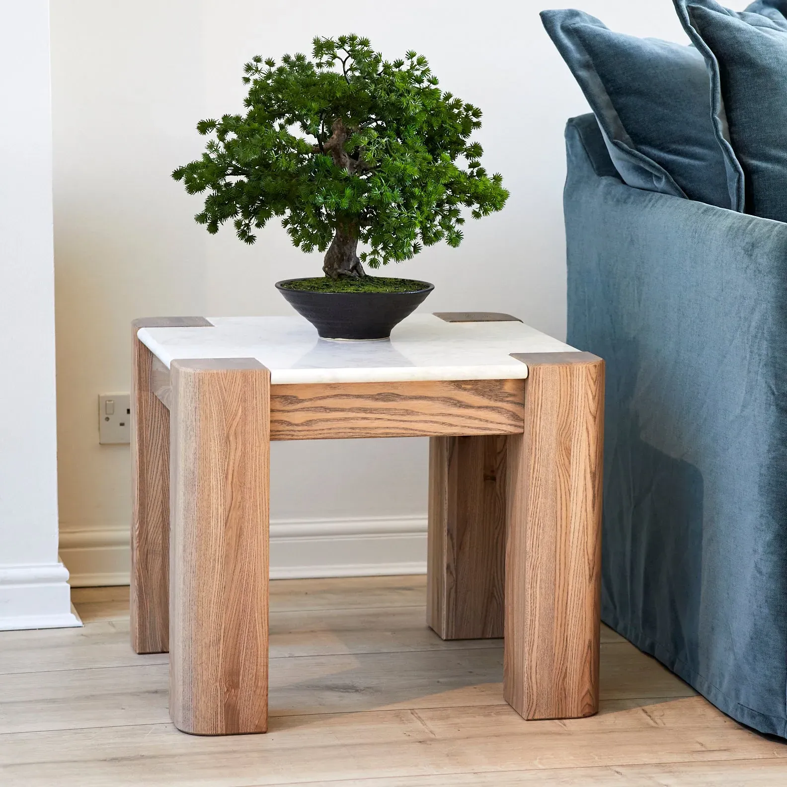 Torano Lamp Table - Sintered Stone, Ash Wood product