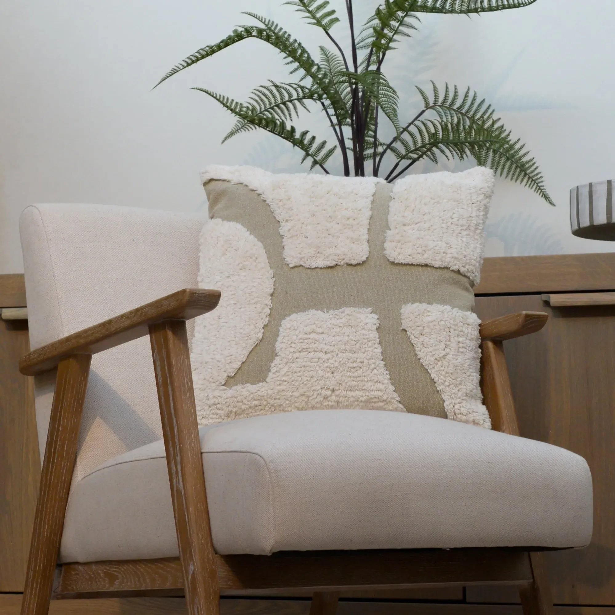 Two Tone Cushion - Cream, Sand product