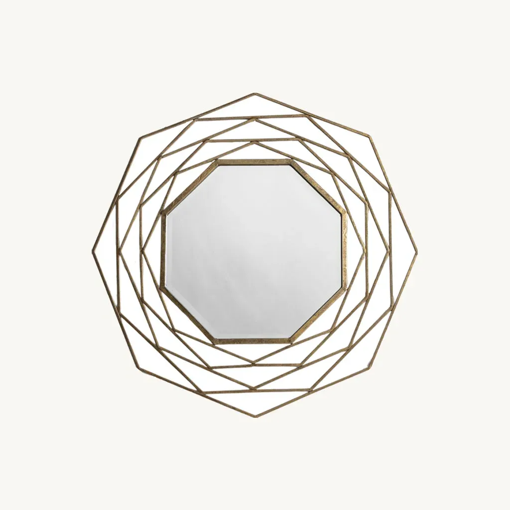 Valencia Octagonal Wall Mirror - Gold, Metal alternate view