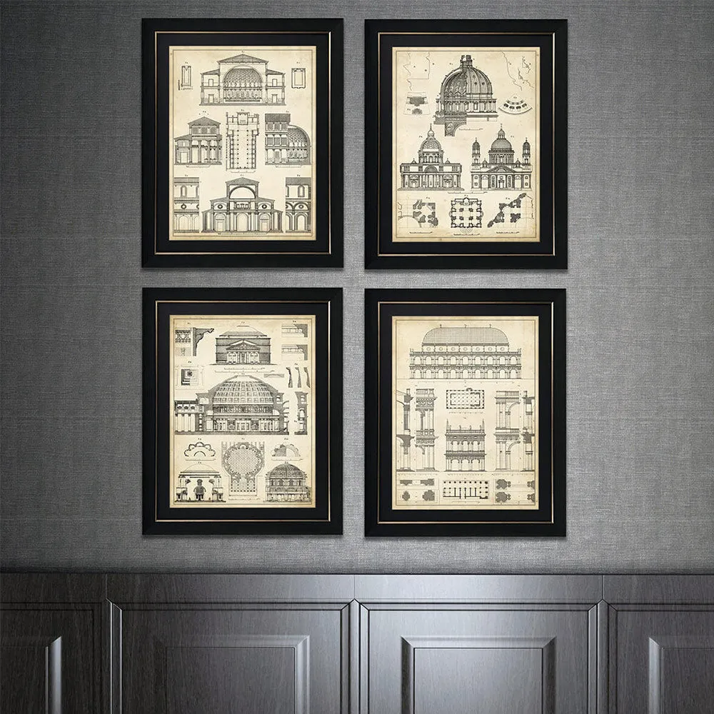 Vintage Architect Plans IV Framed Wall Art - Grey, Black alternate view