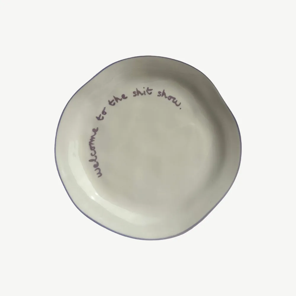 "Welcome to the Shit Show" Decorative Plate - Lilac, Stoneware product