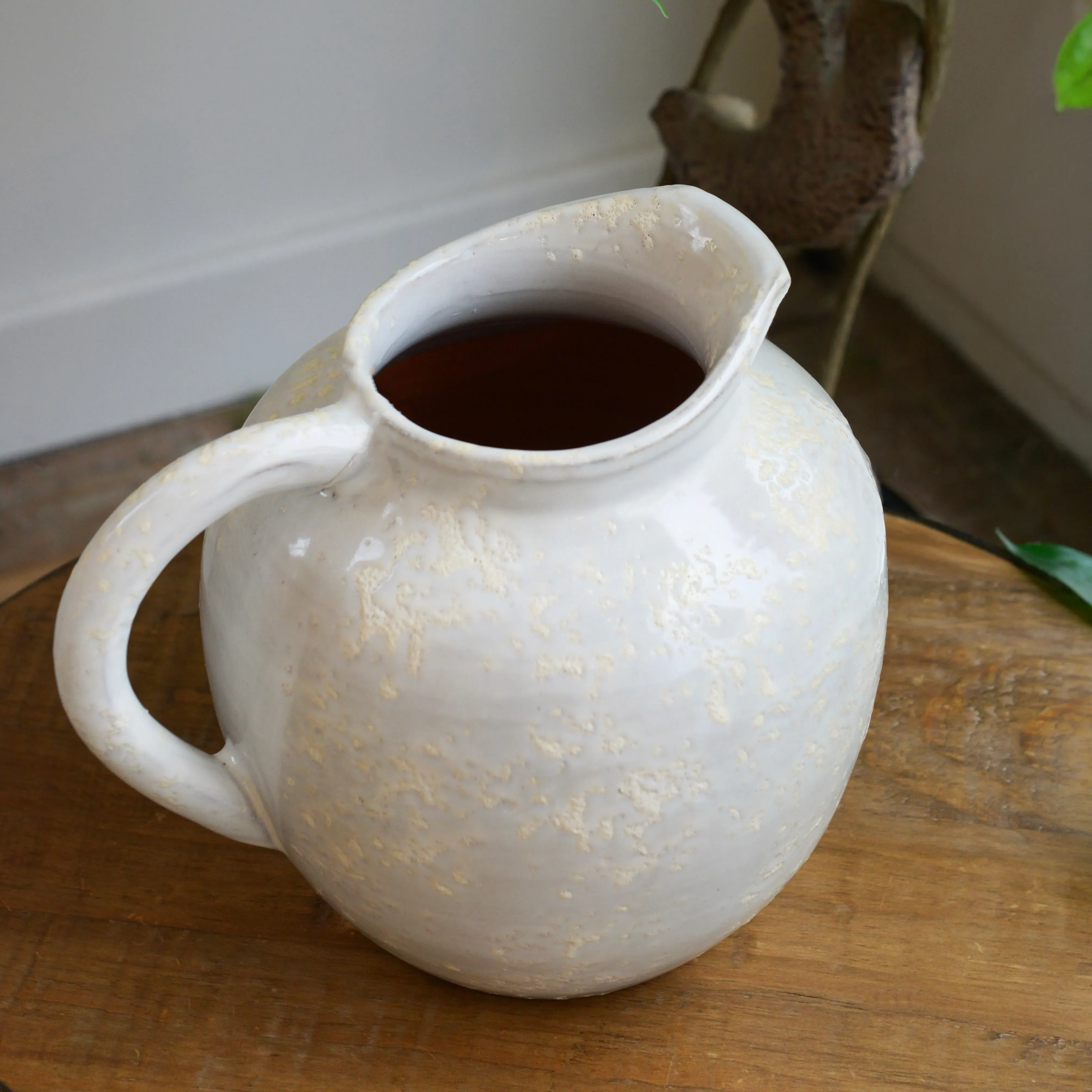 White Rustic Ceramic Jug - Off-White alternate view