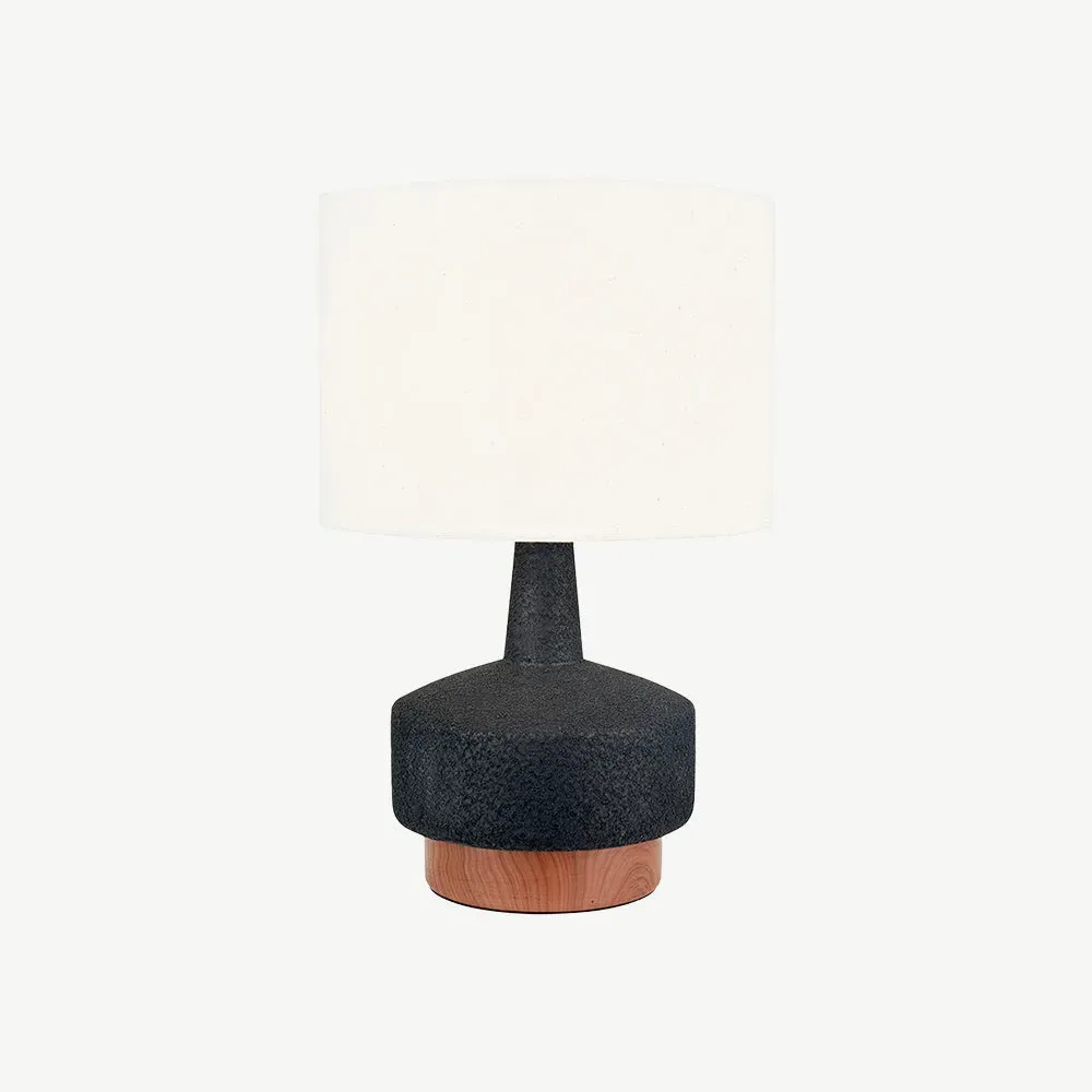 Wood Effect Textured Ceramic Table Lamp - Black product