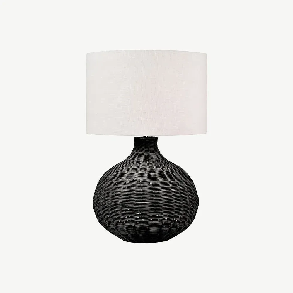 Woven Rattan Table Lamp - Black alternate view